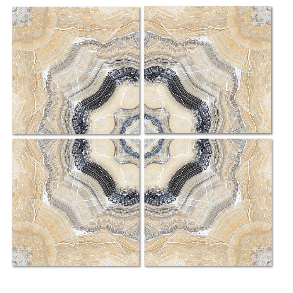 Gresie Exterior / Interior Porțelanată Rich Beige Bookmatch 60 x 60 cm Lucioasă Rectificată