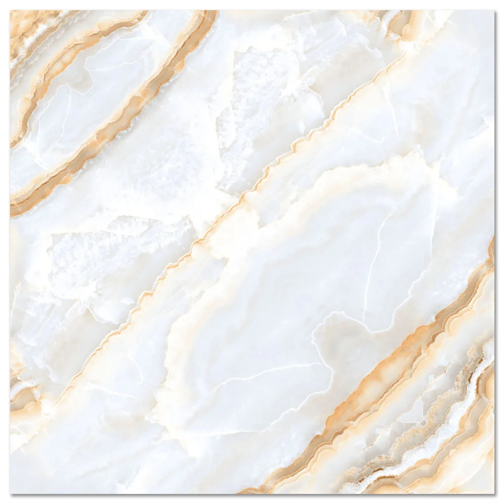 Gresie Exterior / Interior Portelanata Giallo Gold Bookmatch 60 x 60 cm Lucioasa Rectificata