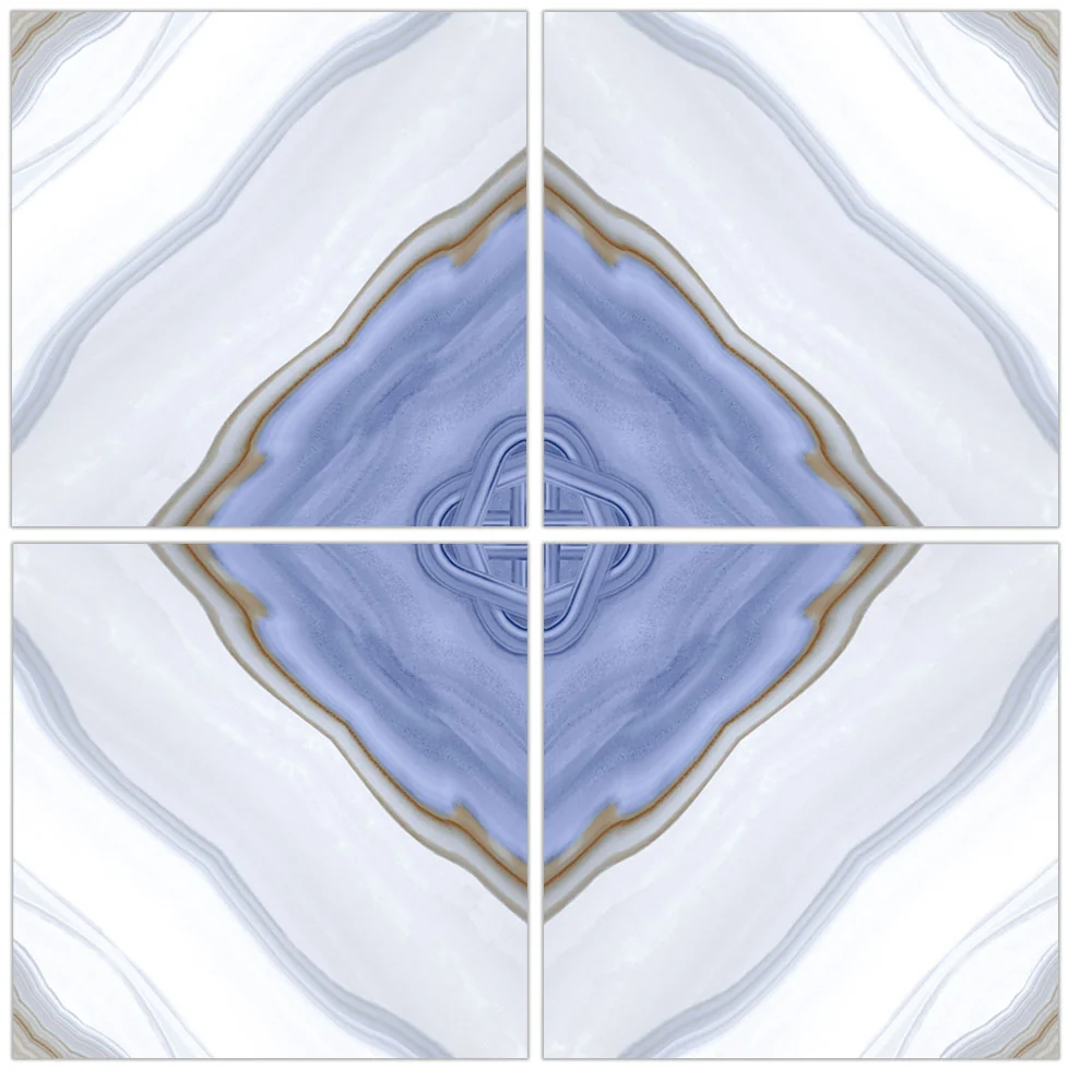 Gresie Portelanata Exterior / Interior Dominica Blue Bookmatch 60 x 60 cm Lucioasa Rectificata