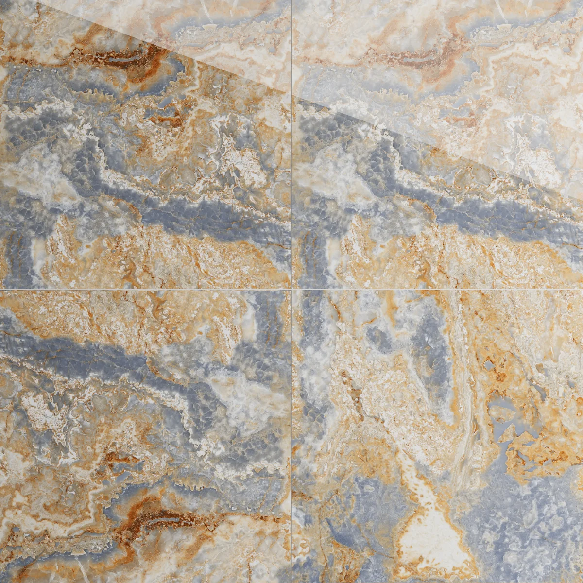 Gresie Exterior / Interior Portelanata Enigma Blue 60 x 60 cm Lucioasa Rectificata Tip Marmura