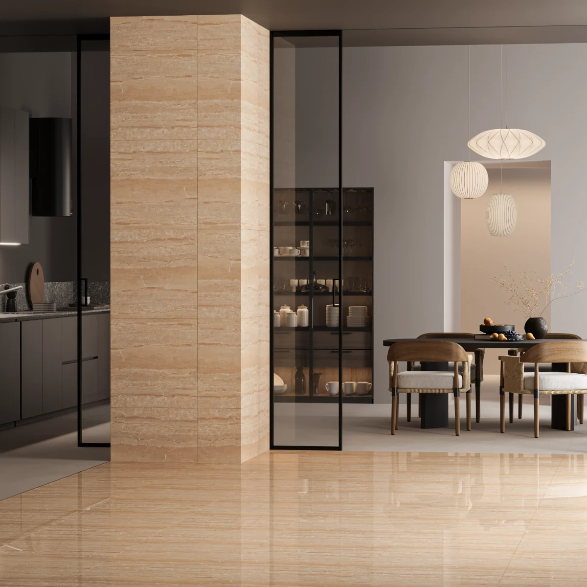 Gresie Portelanata Exterior / Interior Classic Brown 60 x 60 cm Lucioasa Rectificata Tip Piatra Naturala