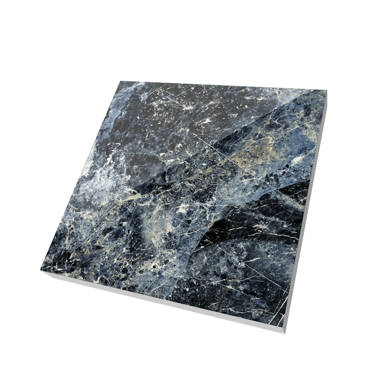 Gresie Exterior / Interior Porțelanată Ultramarine Blue 58 x 58 cm Lucioasă Rectificată Tip Marmură