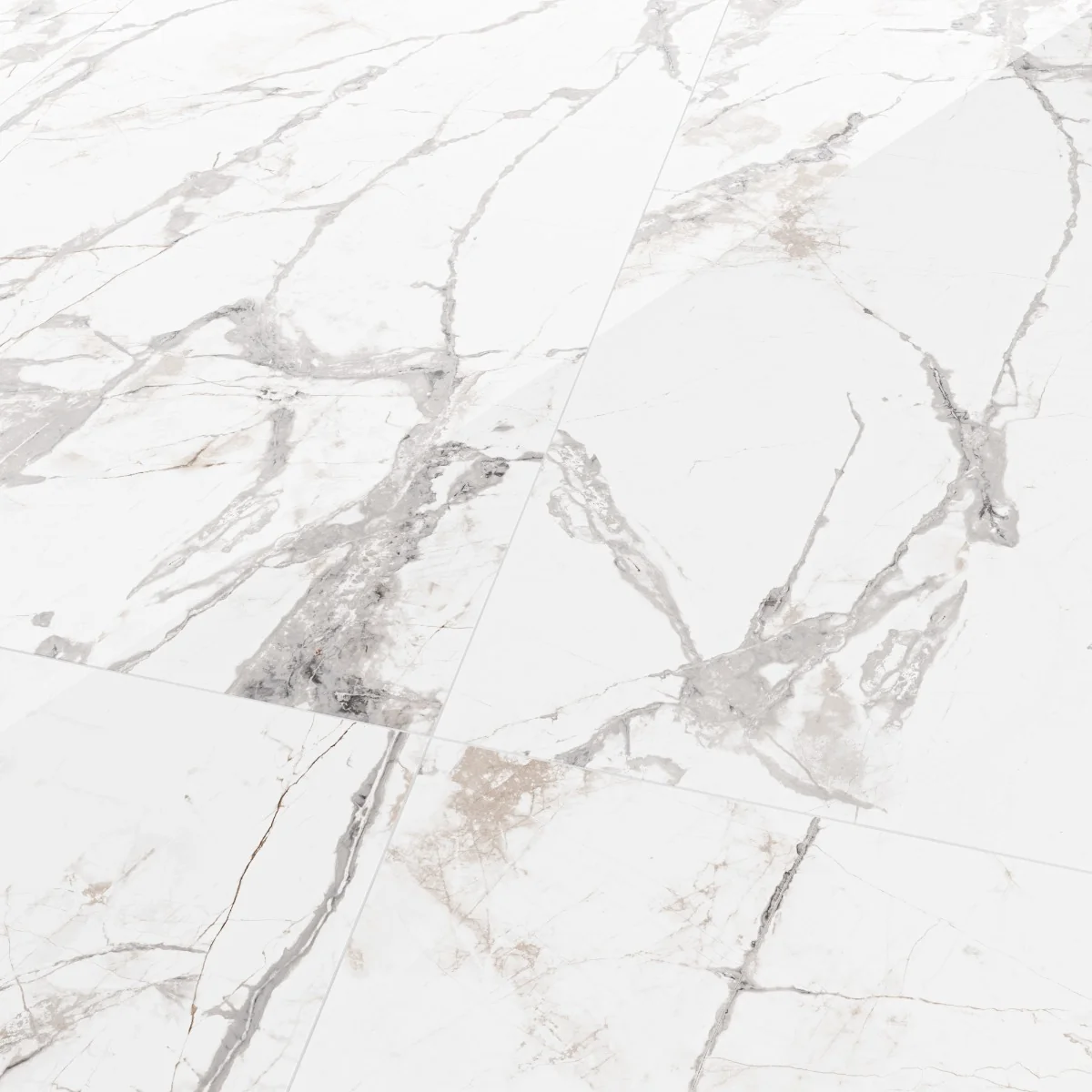 Gresie Exterior / Interior Porțelanată Norway White 58 x 118 Cm Lucioasă Rectificată Tip Marmură