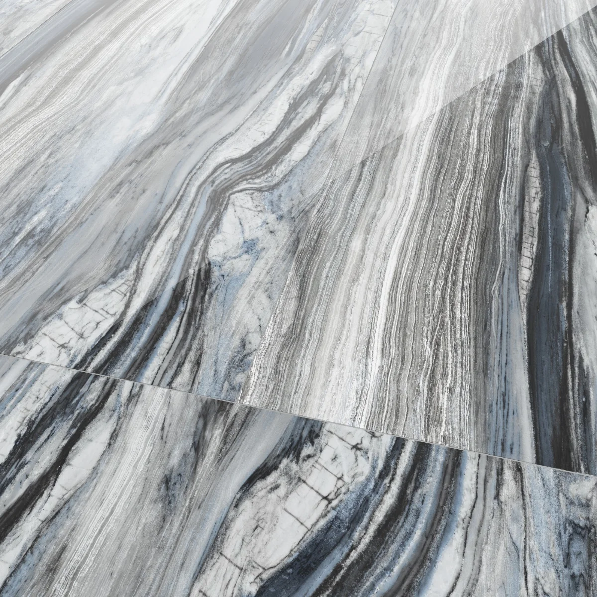 Gresie Exterior / Interior Portelanata Manchester Blue 58 x 118 cm Lucioasa Rectificata Tip Marmura