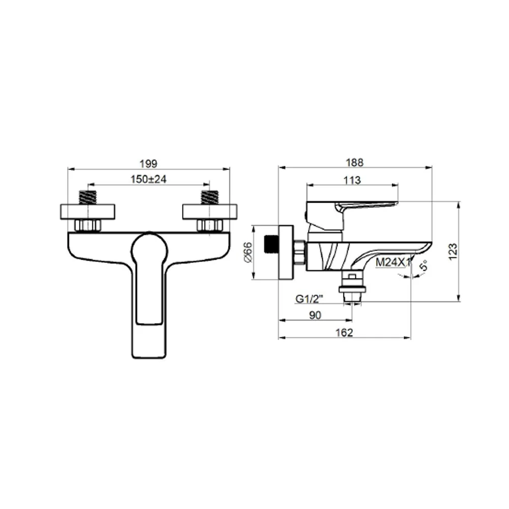 Baterie Dus Boet Ares Monocomanda Furtun Si Para De Dus Incluse Negru Mat