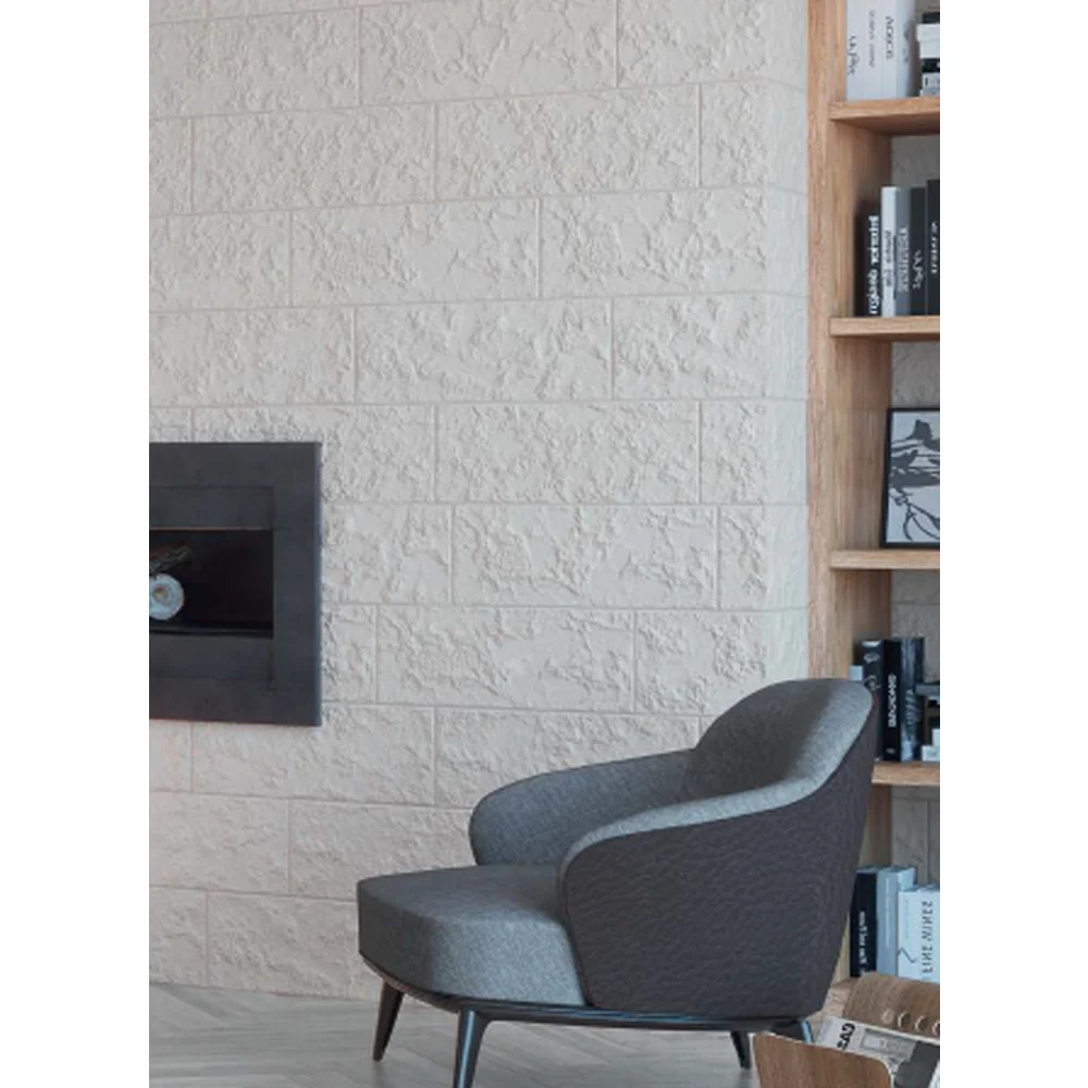 Placă Murală Porțelanată Pierre Ivory 21 x 56