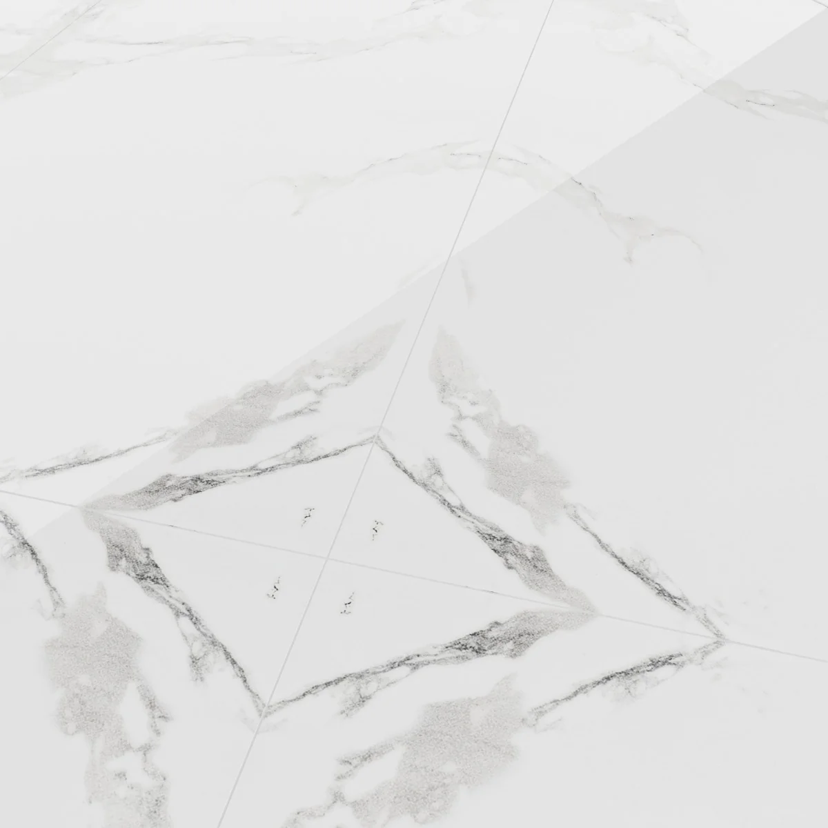 Gresie Portelanata Exterior / Interior Carrara White Bookmatch B 60 x 120 cm Lucioasa Rectificata Tip Marmura