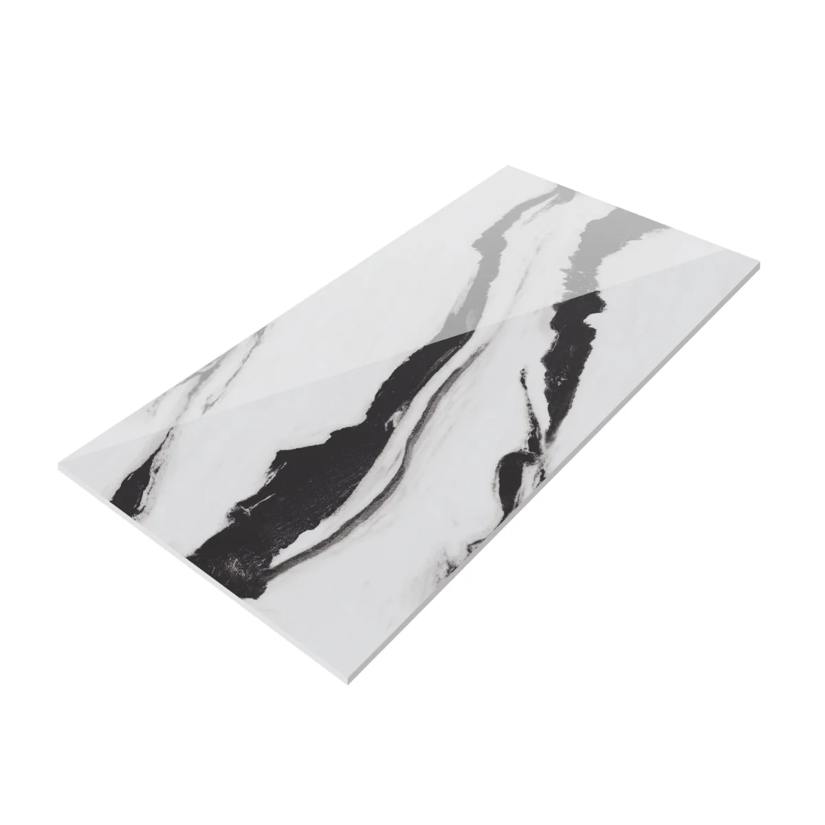 Gresie Portelanata Exterior / Interior Black Panda 60 x 120 cm Lucioasa Rectificata Tip Marmura