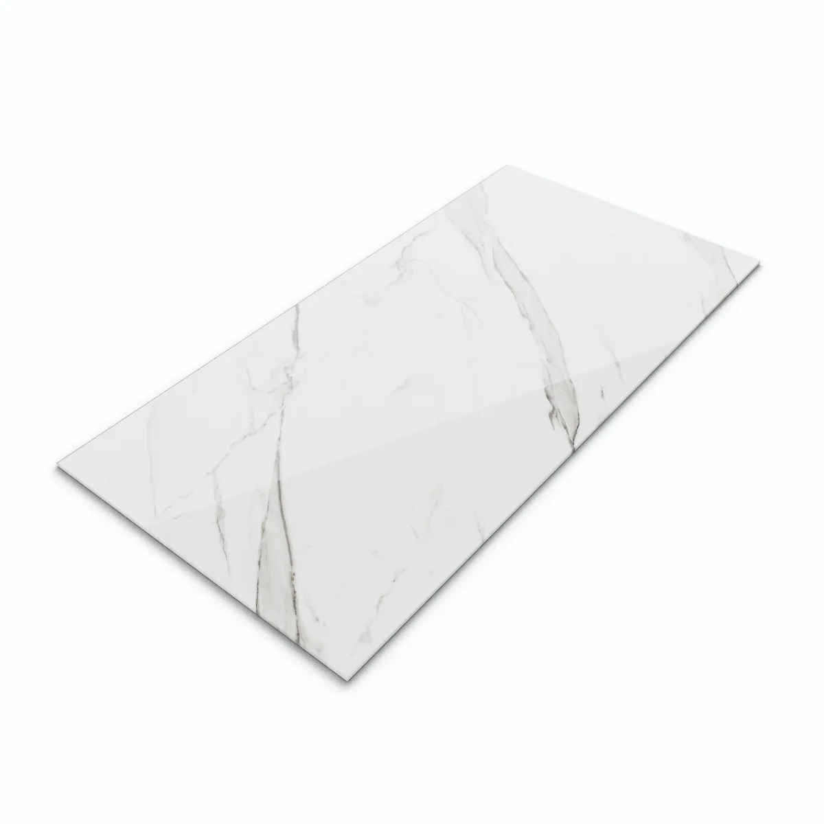 Gresie Exterior / Interior Portelanata Royal Statuario Grey 60 x 120 cm Lucioasa Rectificata Tip Marmura