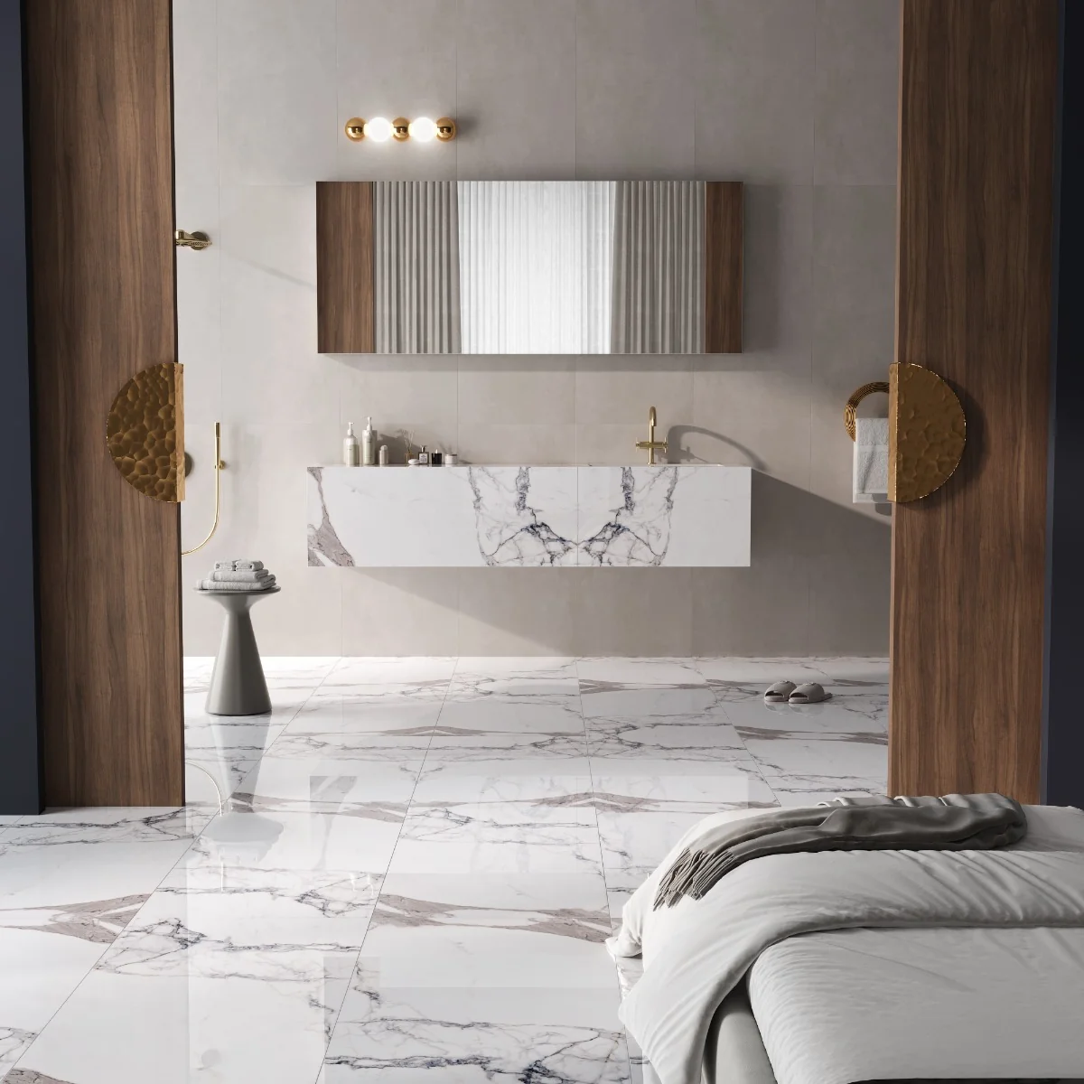 Gresie Exterior / Interior Portelanata Paonazzo 60 X 120 Cm Lucioasa Rectificata Tip Marmura