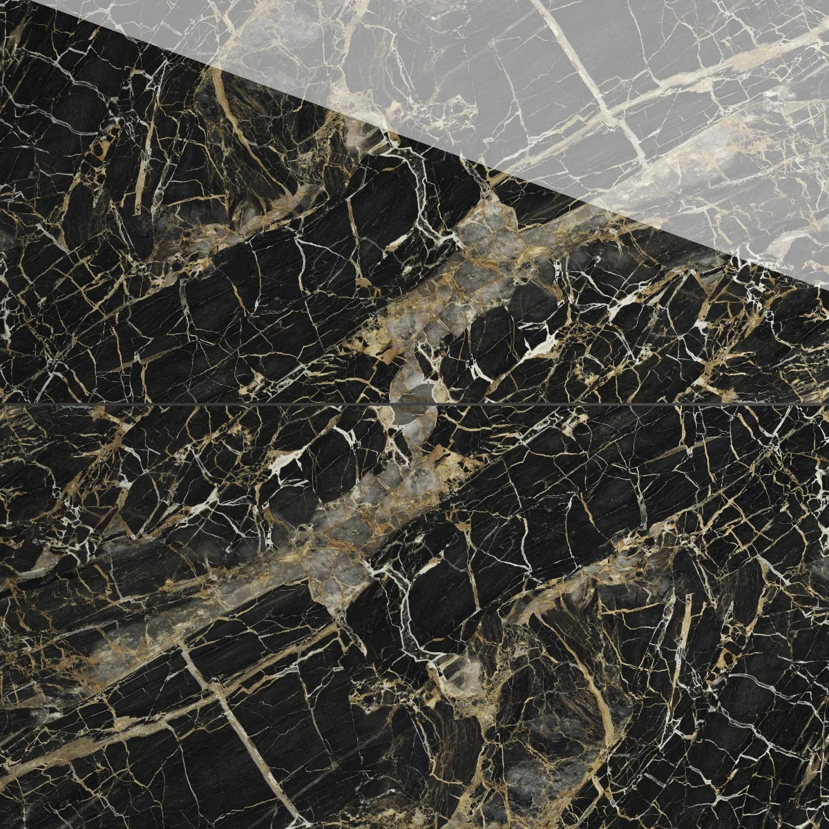 Gresie Exterior / Interior Portelanata Black Golden 60 x 120 cm Lucioasa Rectificata Tip Marmura