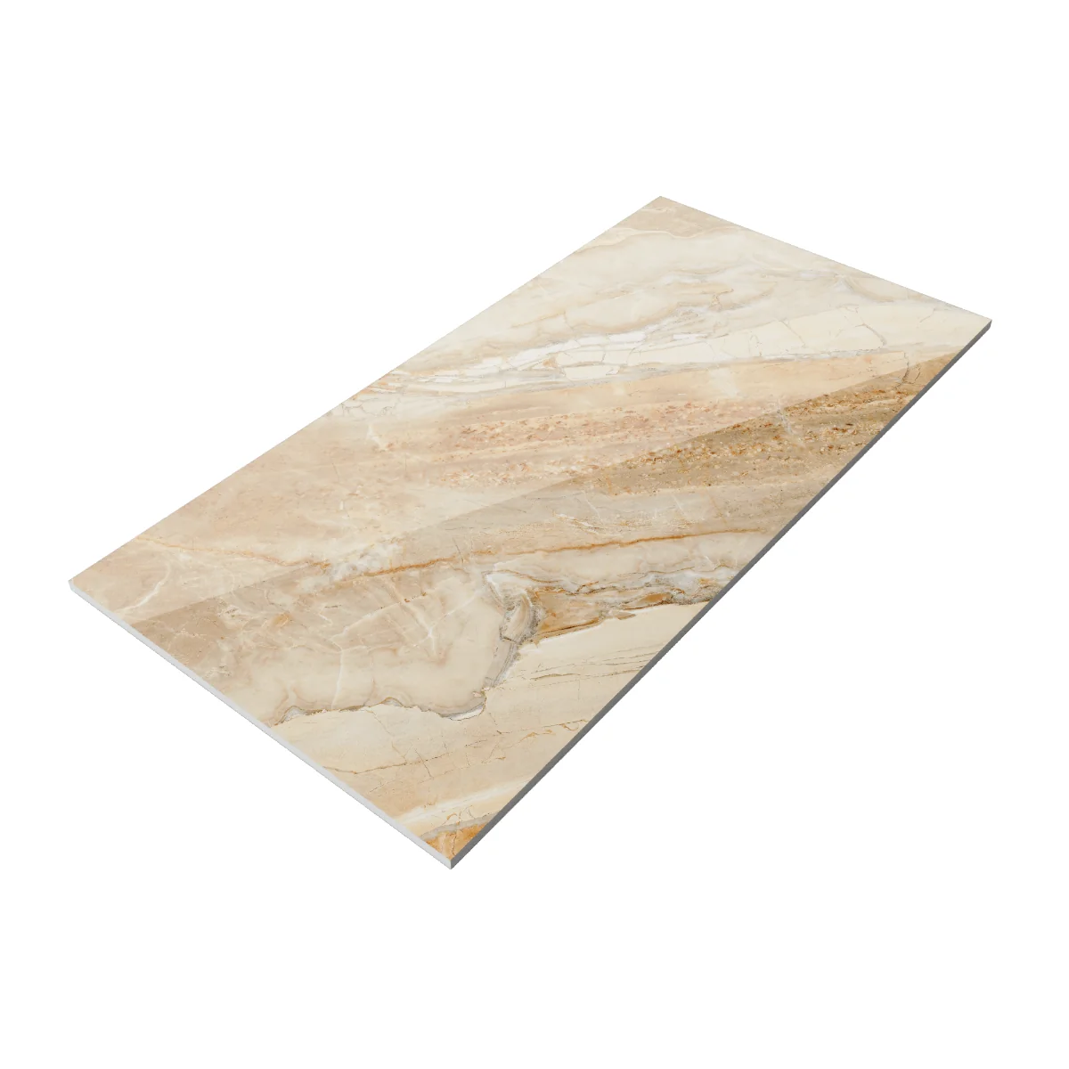 Gresie Exterior / Interior Portelanata Octa Brown Bookmatch B 60 x 120 cm Lucioasa Rectificata Tip Marmura