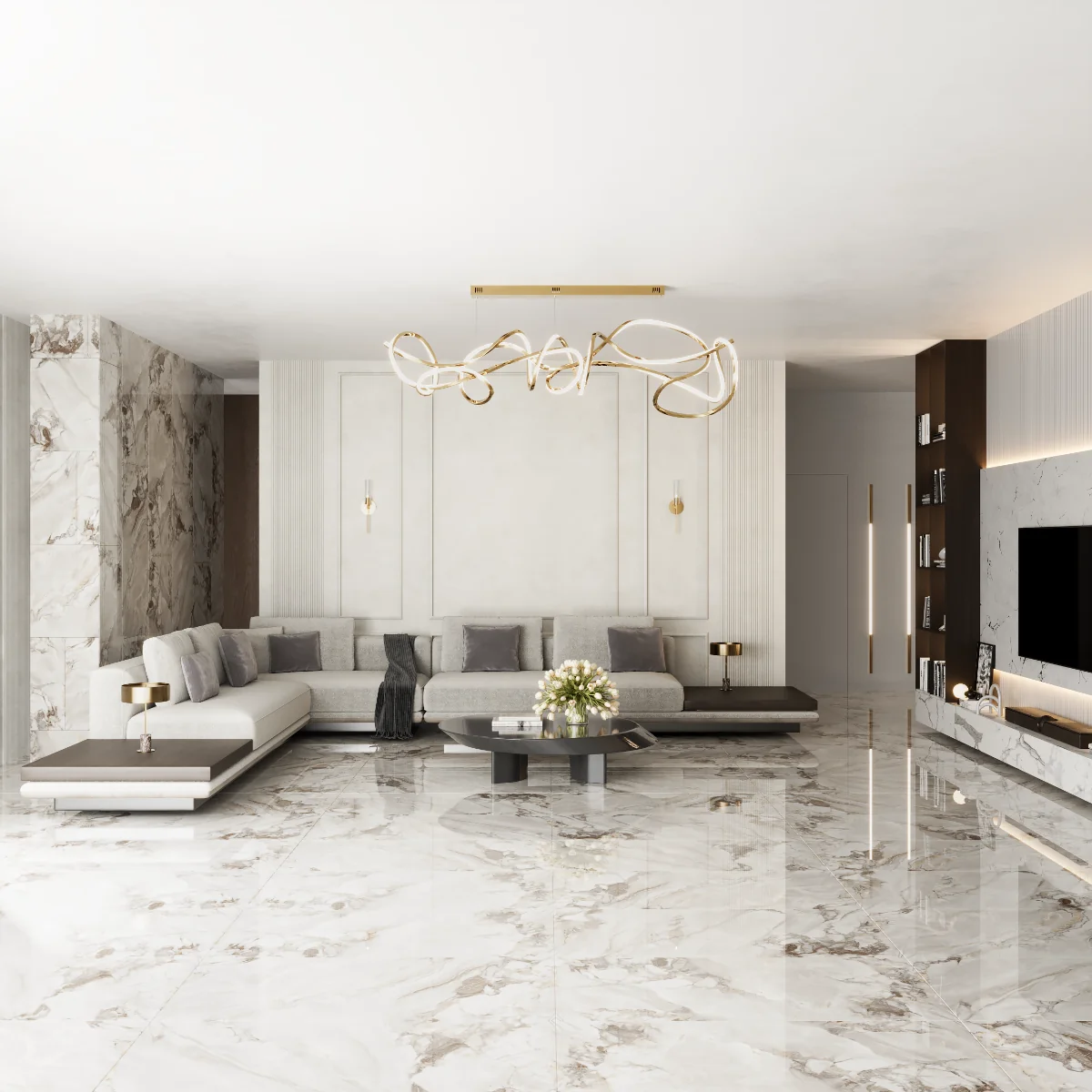 Gresie Exterior / Interior Portelanata Monte Pulciano 60 x 120 Cm Lucioasa Rectificata Tip Marmura