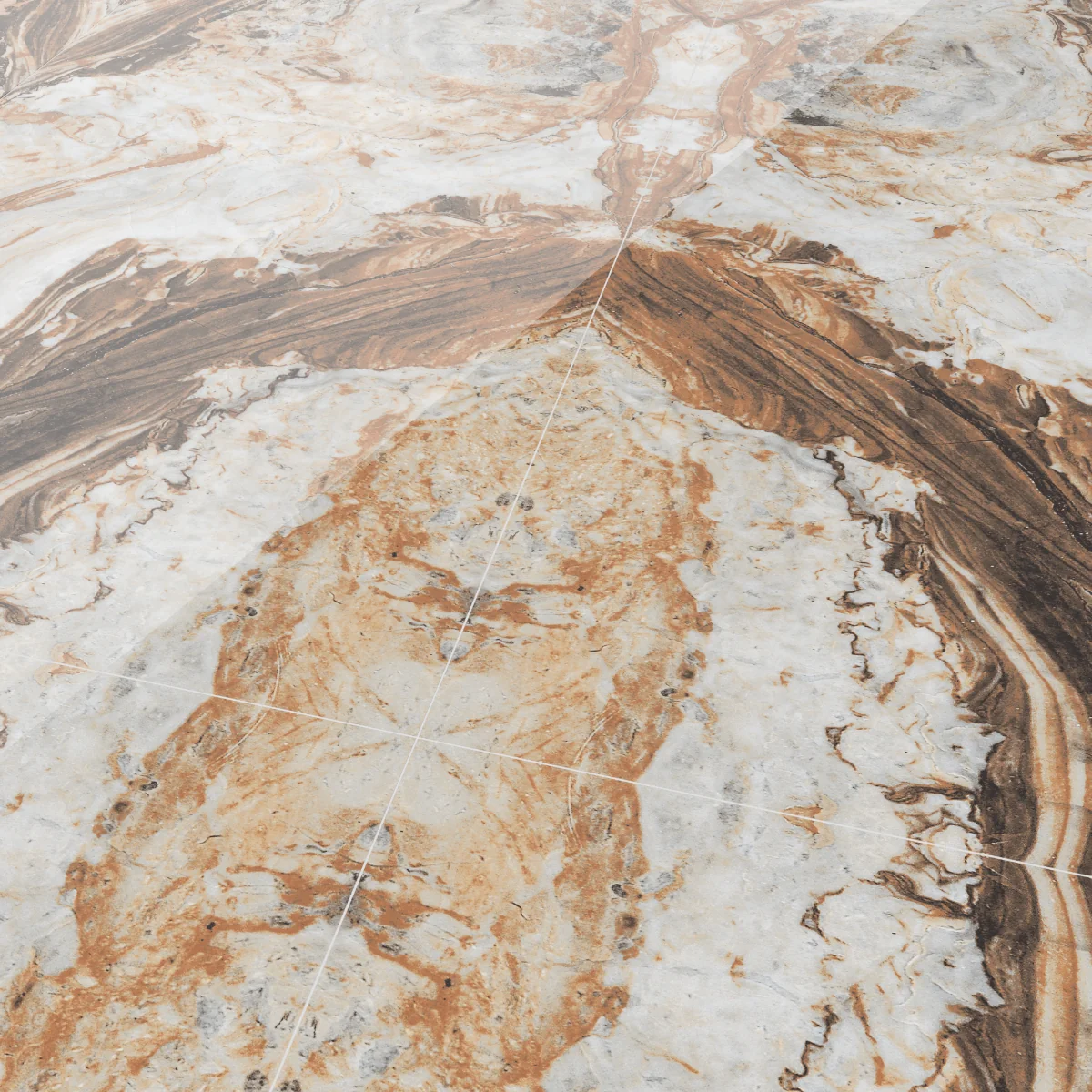 Gresie Porțelanată Rectificată Ocean Brown Bookmatch B 60X120 Lucioasă