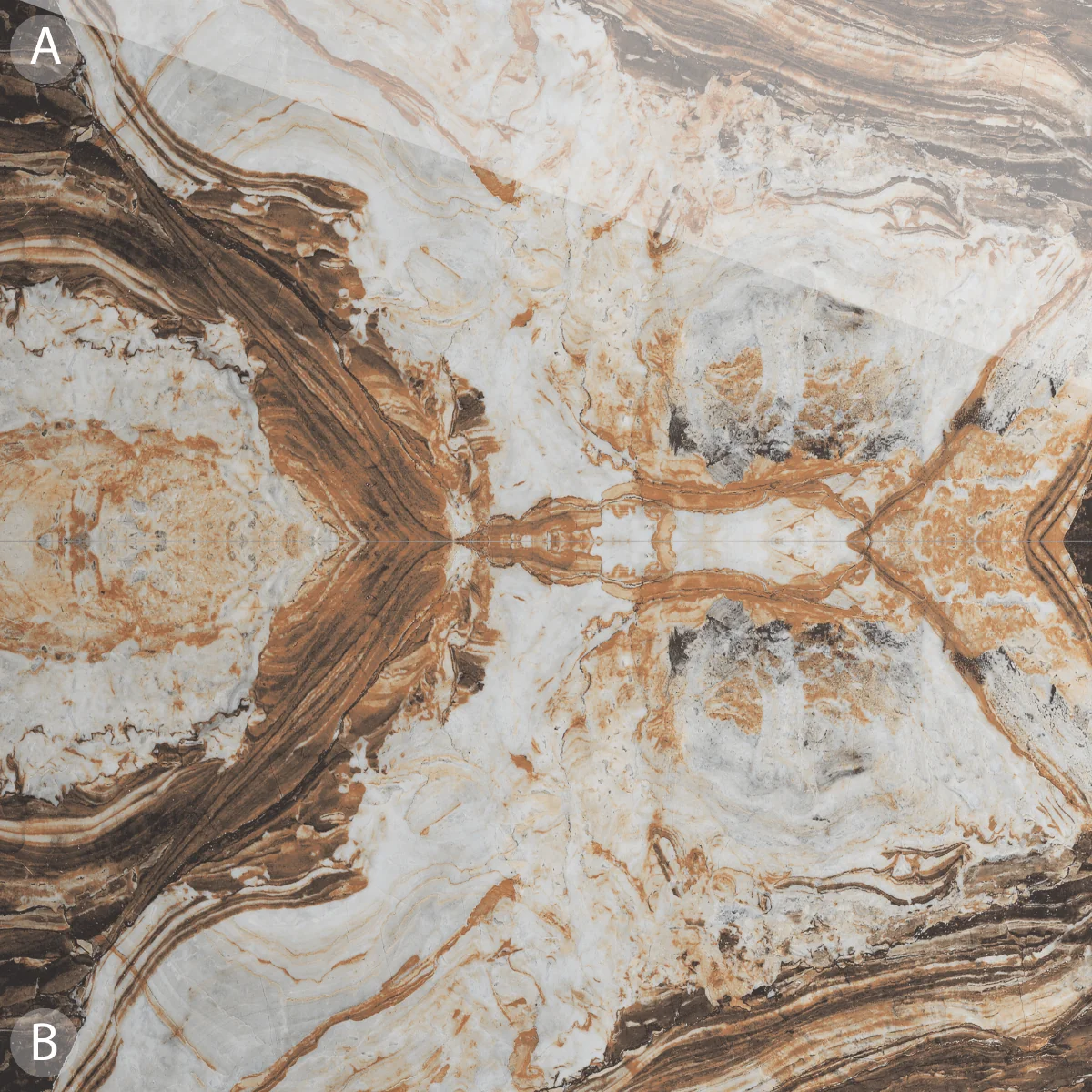 Gresie Porțelanată Rectificată Ocean Brown Bookmatch B 60X120 Lucioasă