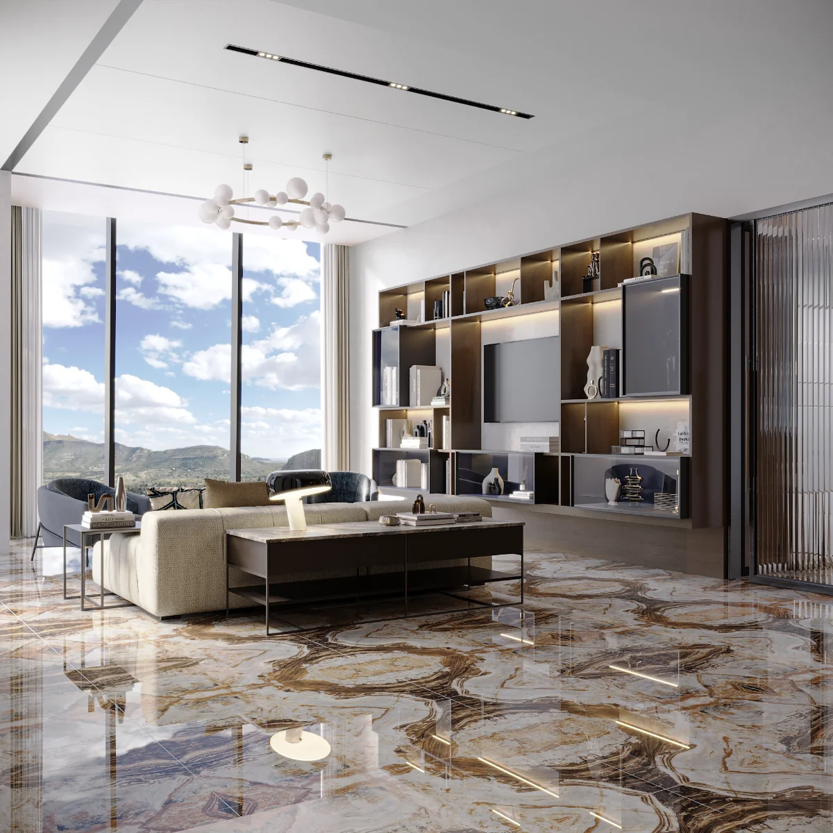 Gresie Porțelanată Rectificată Ocean Brown Bookmatch B 60X120 Lucioasă