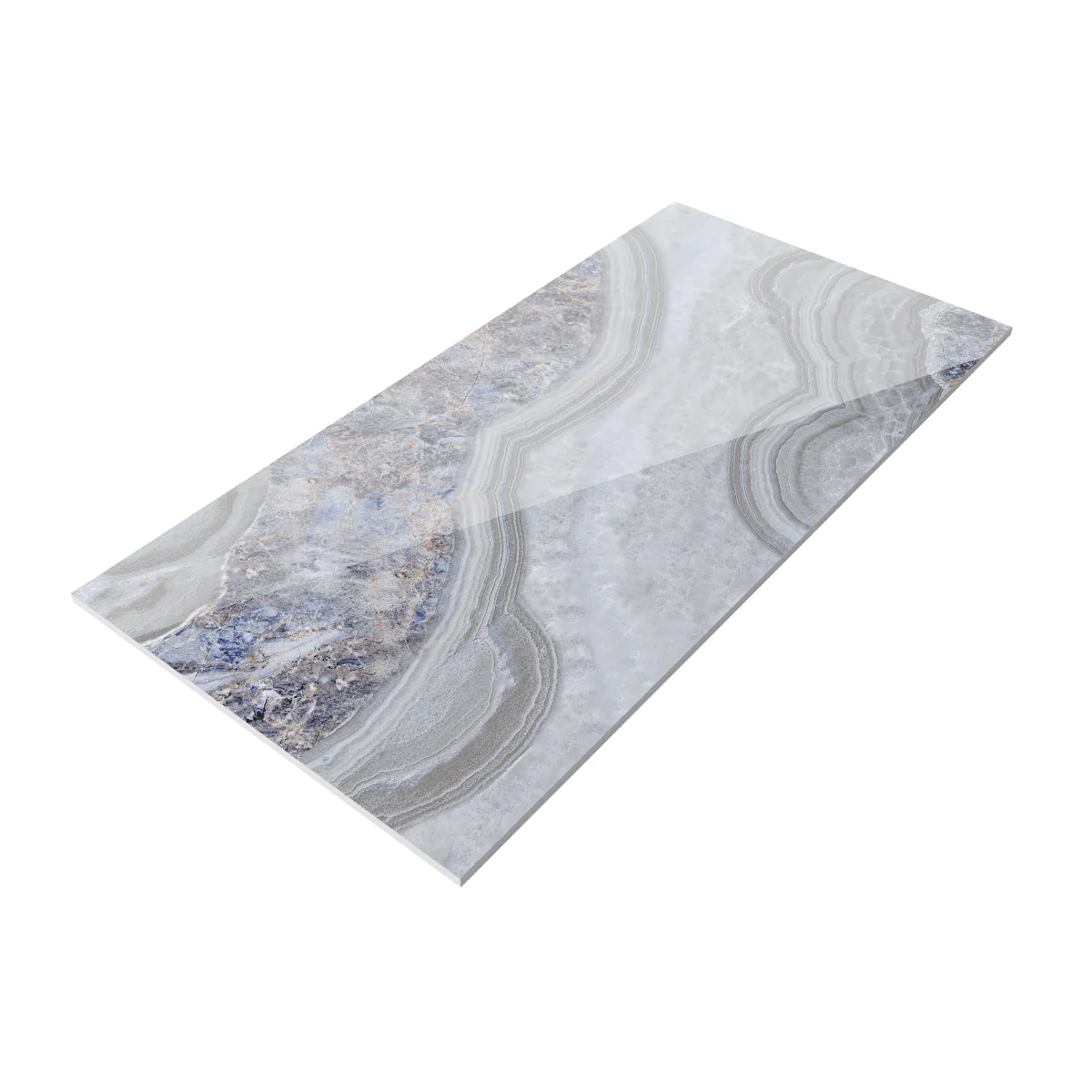 Gresie Portelanata Rectificata Blue Stone Bookmatch A 60X120 Lucioasa