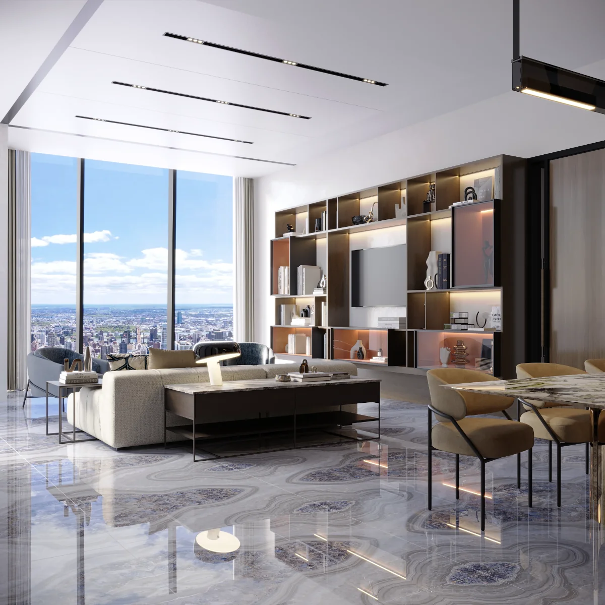 Gresie Portelanata Rectificata Blue Stone Bookmatch A 60X120 Lucioasa