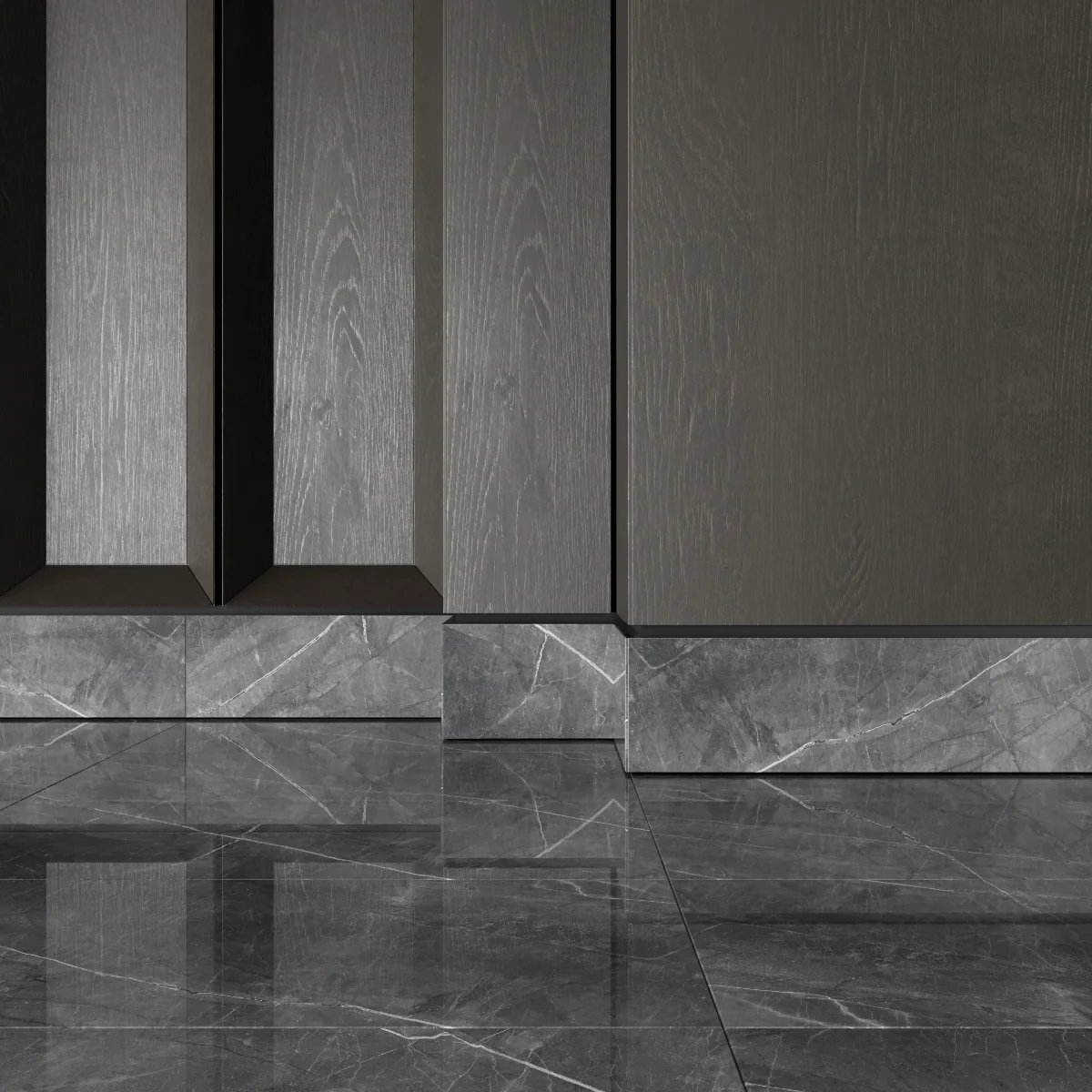 Gresie Portelanata Exterior / Interior Armany Grey Endless 60 x 120 Cm Lucioasa Rectificata Tip Marmura