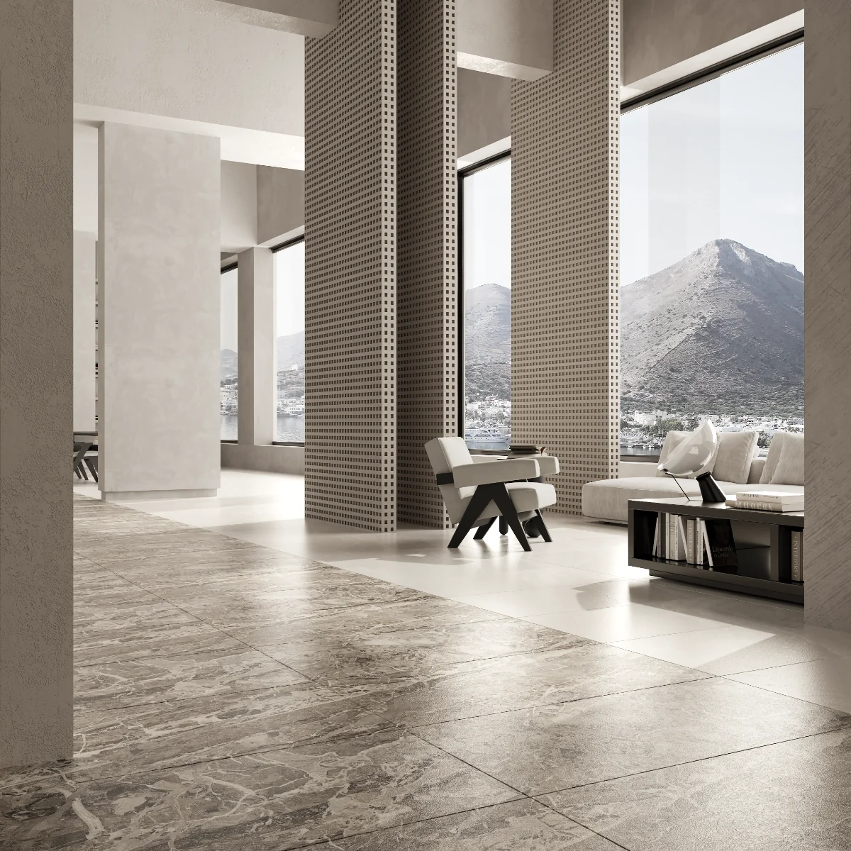 Gresie Portelanata Exterior / Interior Blue Brescia 60 x 120 Cm Lucioasa Rectificata Tip Piatra Naturala