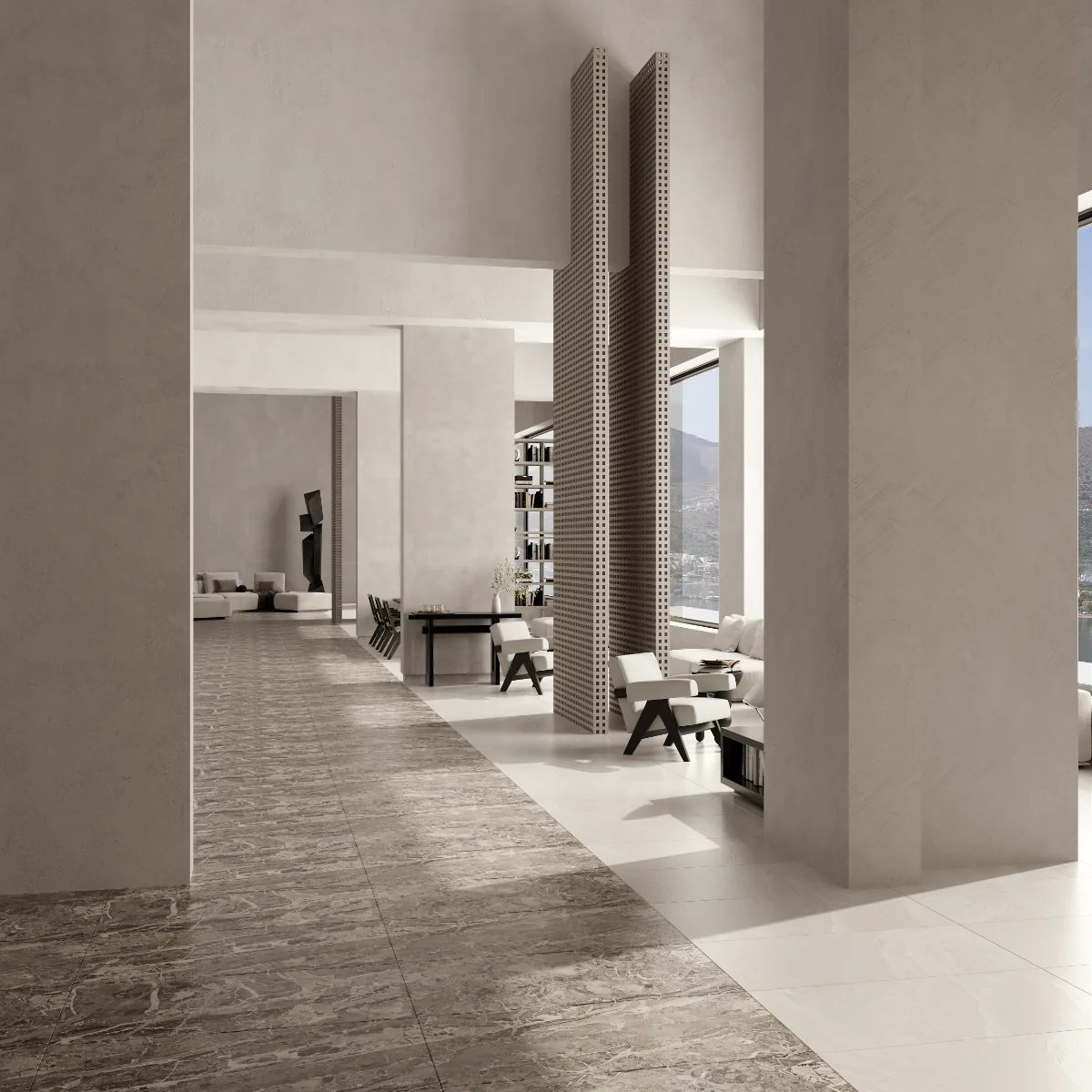 Gresie Portelanata Exterior / Interior Blue Brescia 60 x 120 Cm Lucioasa Rectificata Tip Piatra Naturala