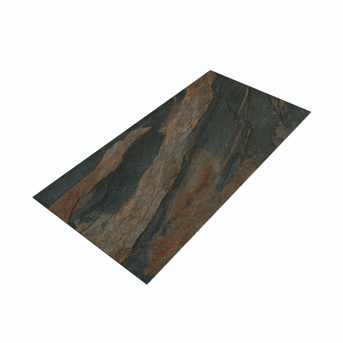 Gresie Antiderapantă Exterior / Interior Slate Anthracite 60 x 120 Cm Mată Porțelanată Rectificată Aspect Ciment