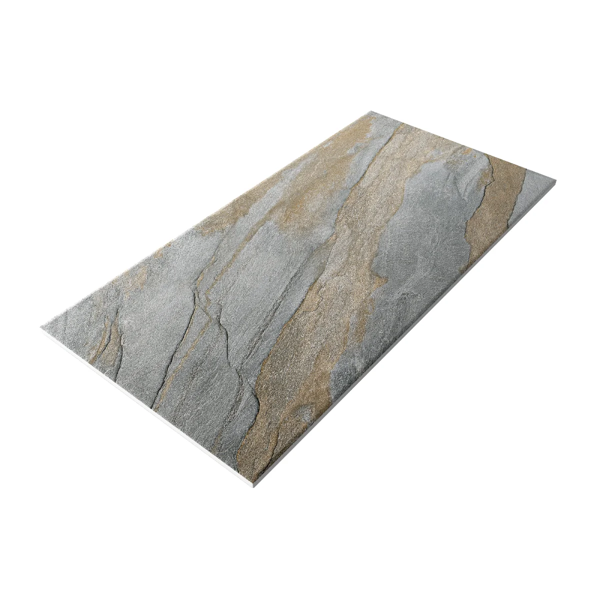 Gresie Antiderapanta Exterior / Interior Slate Grey 60 x 120 cm Mata Portelanata Rectificata Aspect Ciment