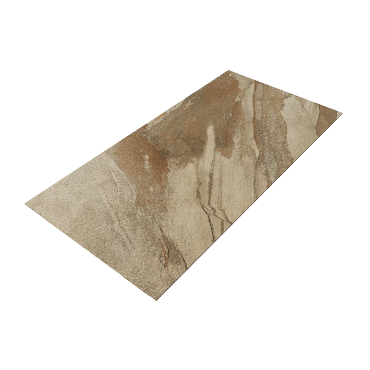 Gresie Antiderapanta Exterior / Interior Slate Gold 60 x 120 cm Mata Portelanata Rectificata Aspect Ciment