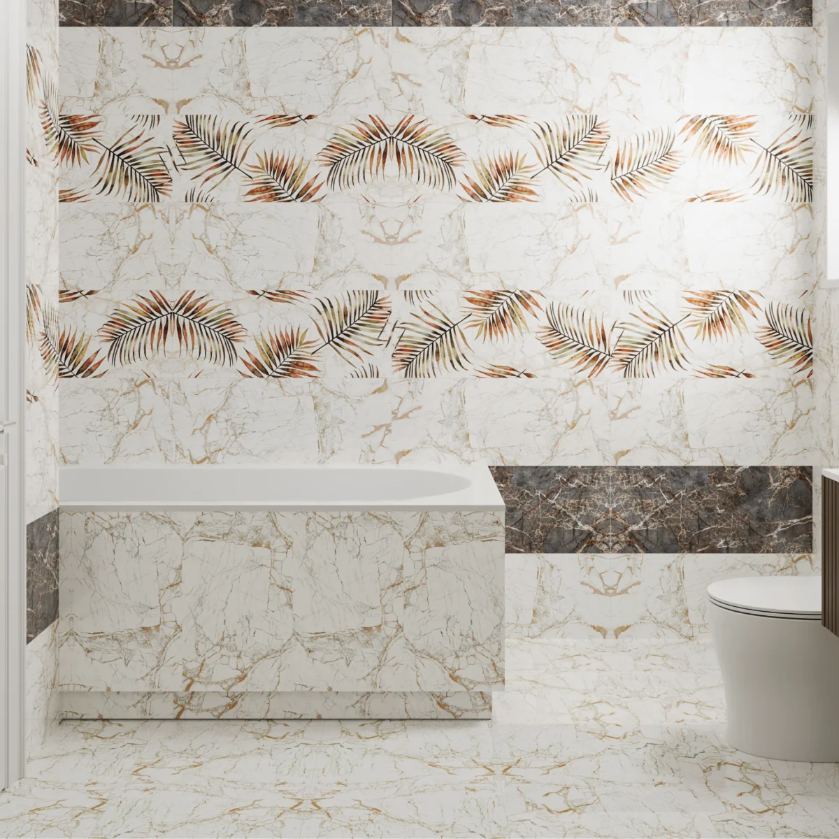 Gresie Exterior / Interior Portelanata Amazon Bone 45 x 45 cm Lucioasa Tip Marmura