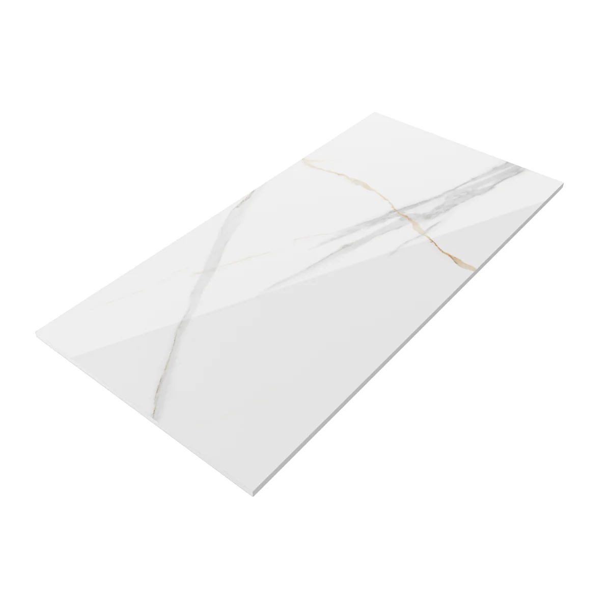 Gresie Rectificata Exterior / Interior Maritaca Statuario Authentic 60 x 120 Cm Lucioasa Portelanata Tip Marmura