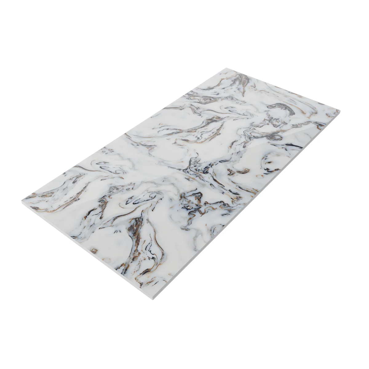 Gresie Rectificata Exterior / Interior River Blue 60 x 120 cm Lucioasa Portelanata Tip Marmura