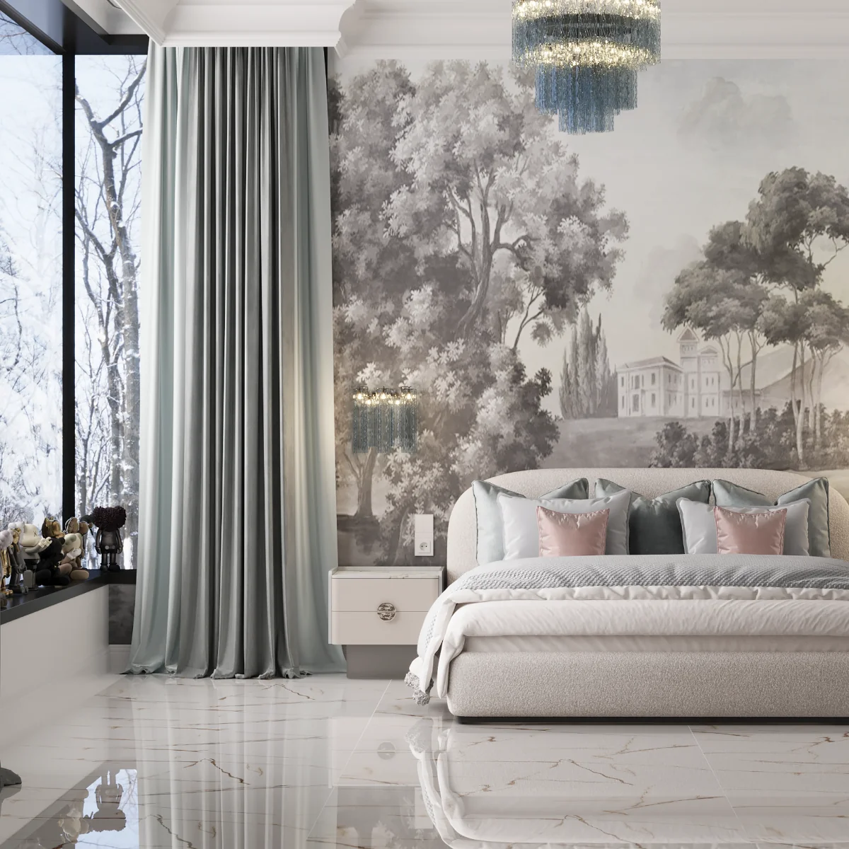 Gresie Exterior / Interior Portelanata Berlin Statuario 60 x 120 cm Lucioasa Rectificata Tip Marmura