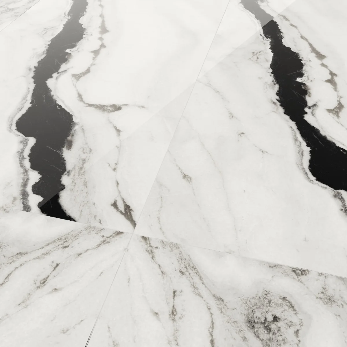 Gresie Rectificata Exterior / Interior Sivon Statuario 60 x 120 Cm Lucioasa Portelanata Tip Marmura