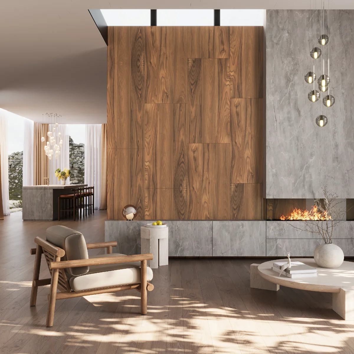 Gresie Tip Parchet Exterior / Interior Luxewood Natural 60 x 120 cm Mata Portelanata Rectificata