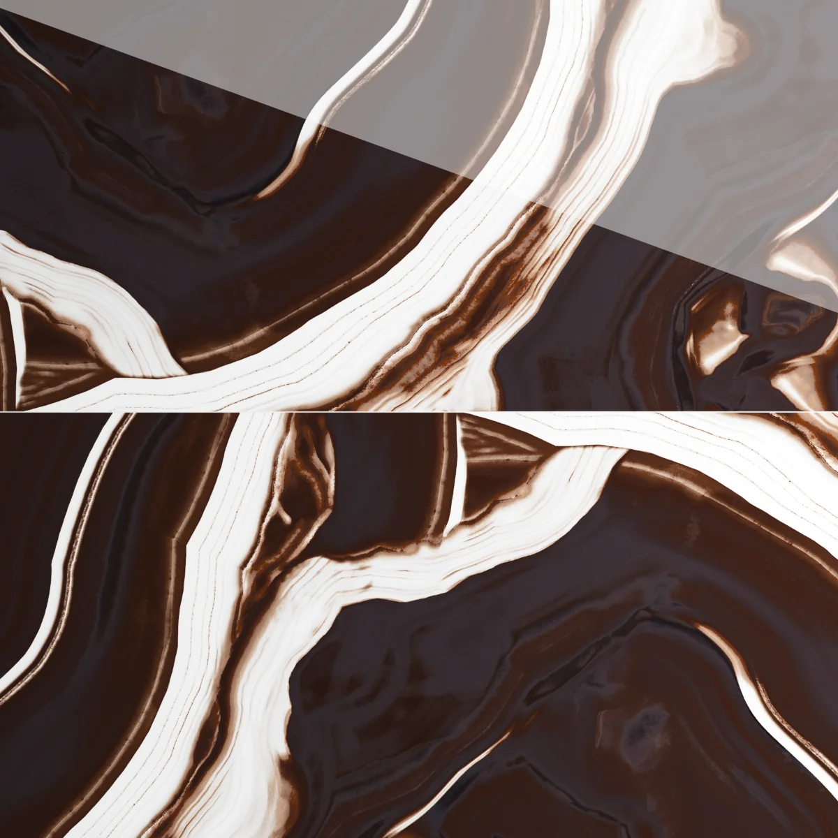 Gresie Rectificata Exterior / Interior Midnight Brown 60 x 120 cm Lucioasa Portelanata Tip Marmura