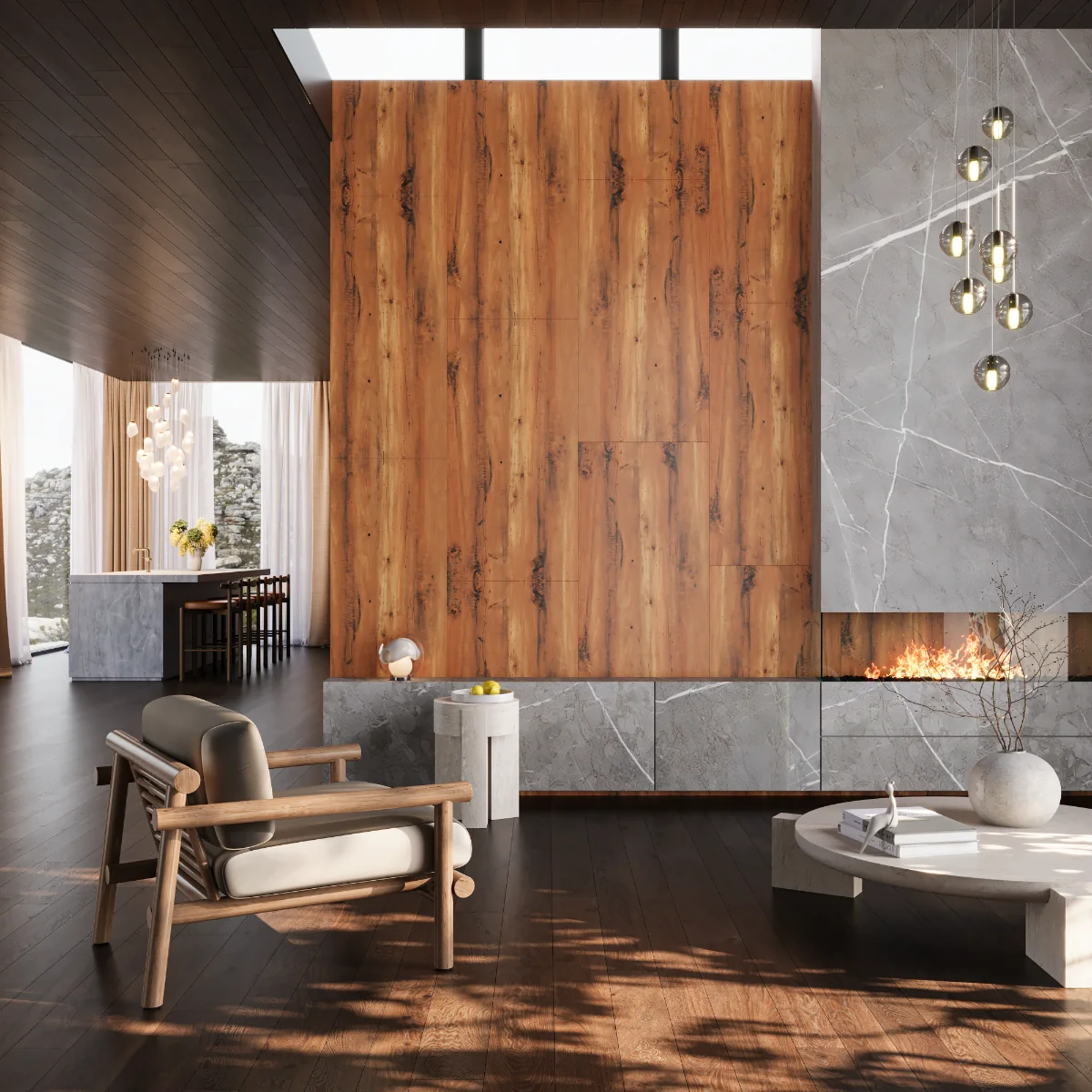 Gresie Tip Parchet Exterior / Interior Luxewood Pine 60 x 120 cm Mată Porțelanată Rectificată