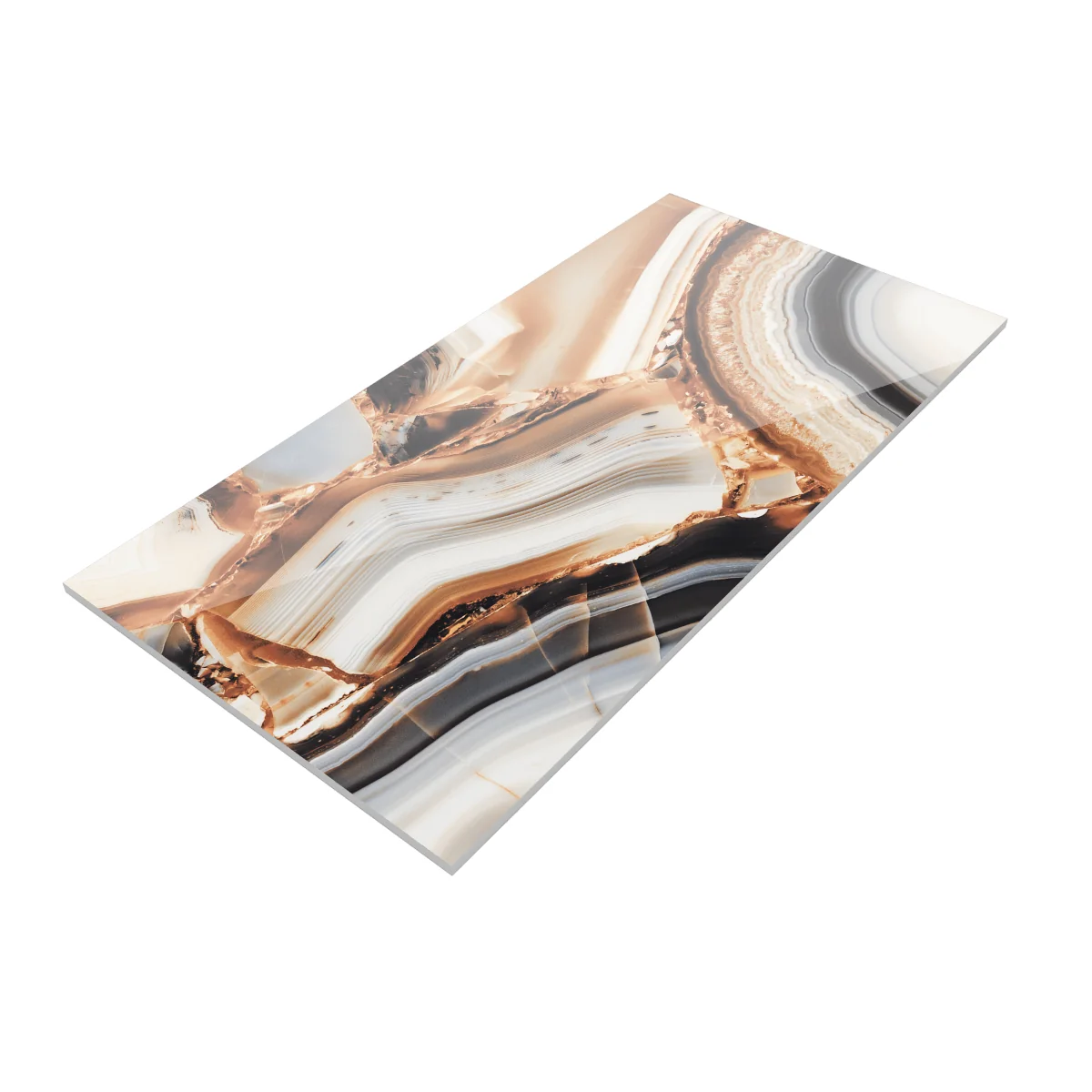 Gresie Rectificata Exterior / Interior Heimer Diamond Bookmatch B 60 x 120 cm Lucioasa Portelanata Tip Marmura