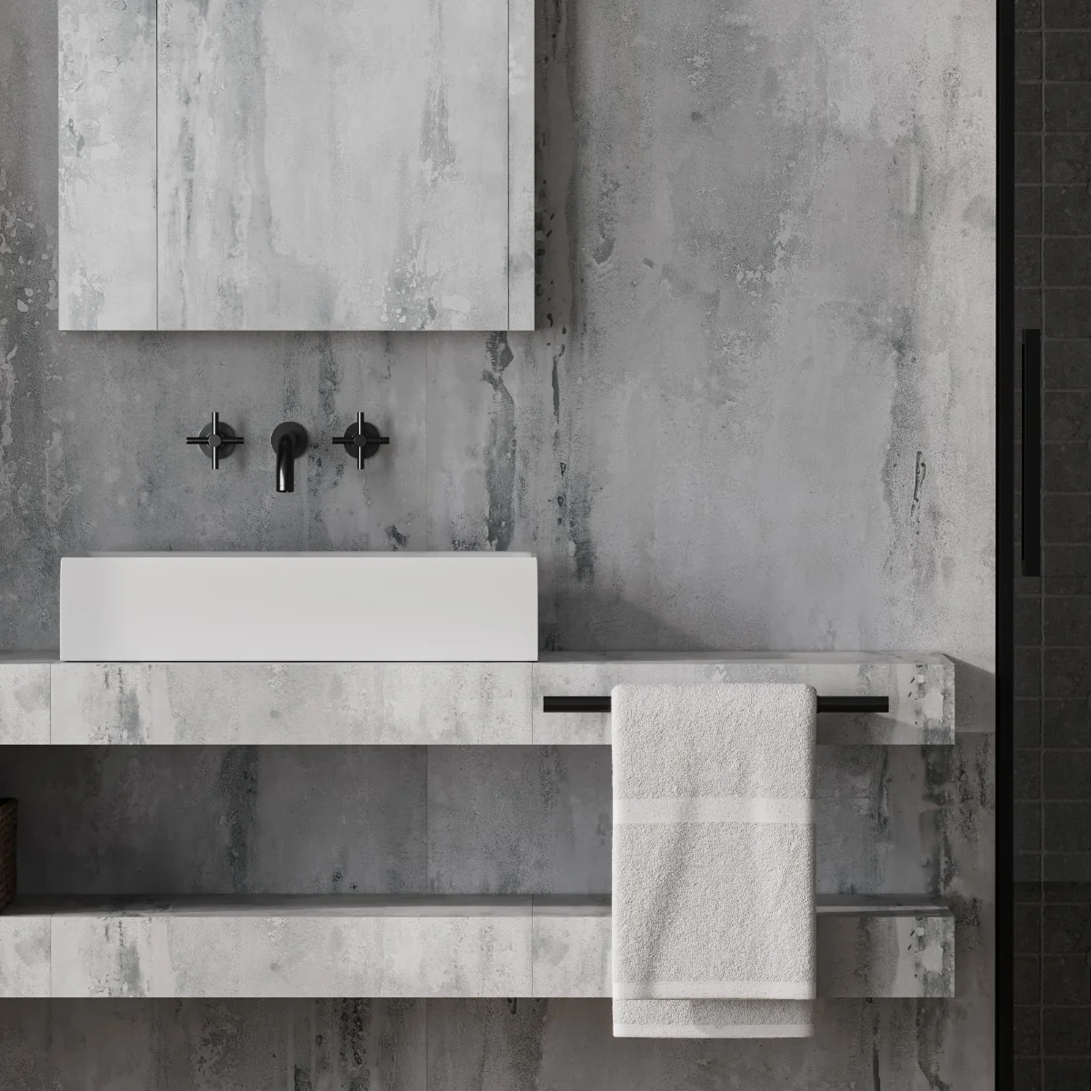 Gresie Exterior / Interior Antiderapantă Stormstone Dark Metallic 60 x 120 cm Mată Porțelanată Rectificată Aspect Ciment