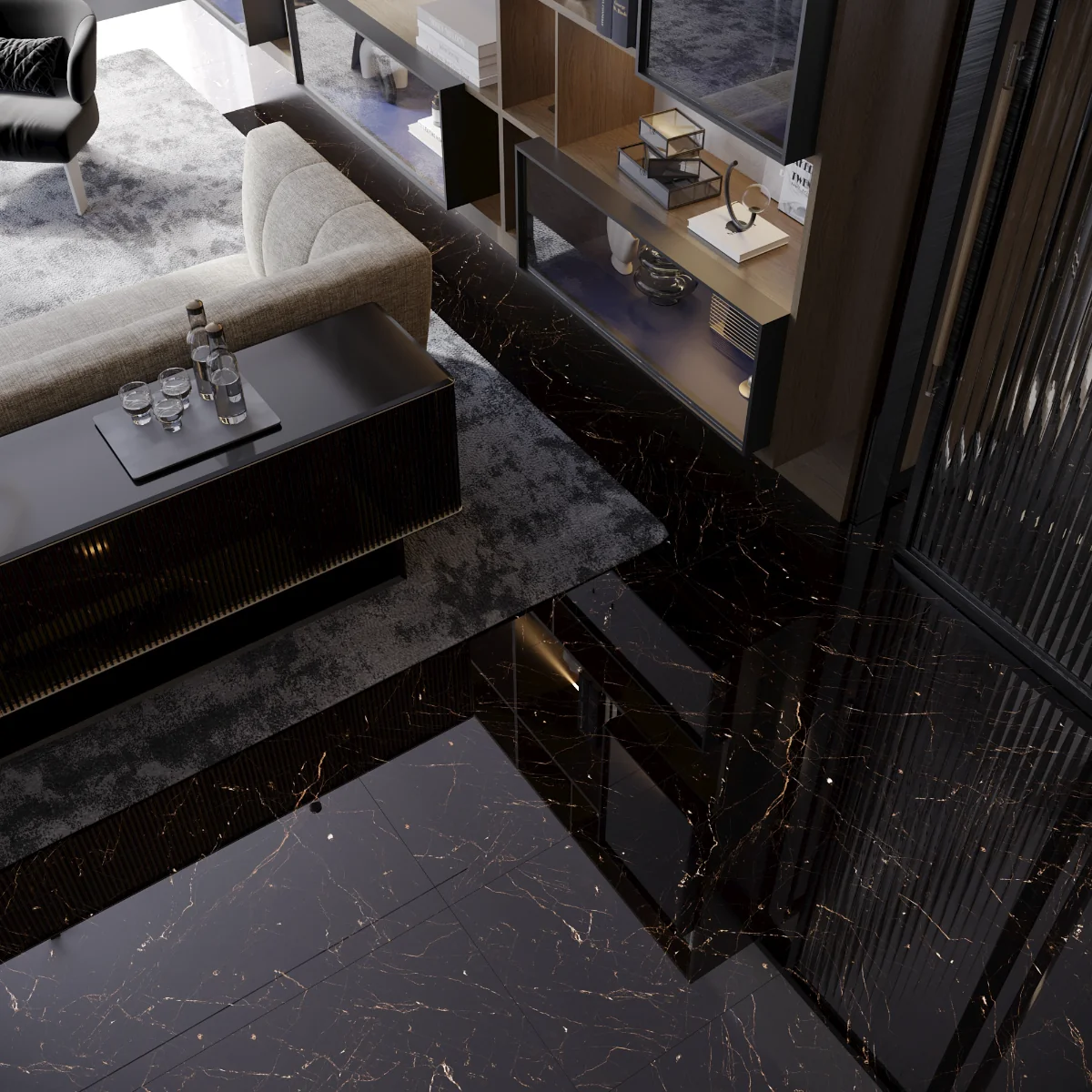 Gresie Exterior / Interior Porțelanată Armani Brown 60 x 120 cm Lucioasă Rectificată Tip Marmură