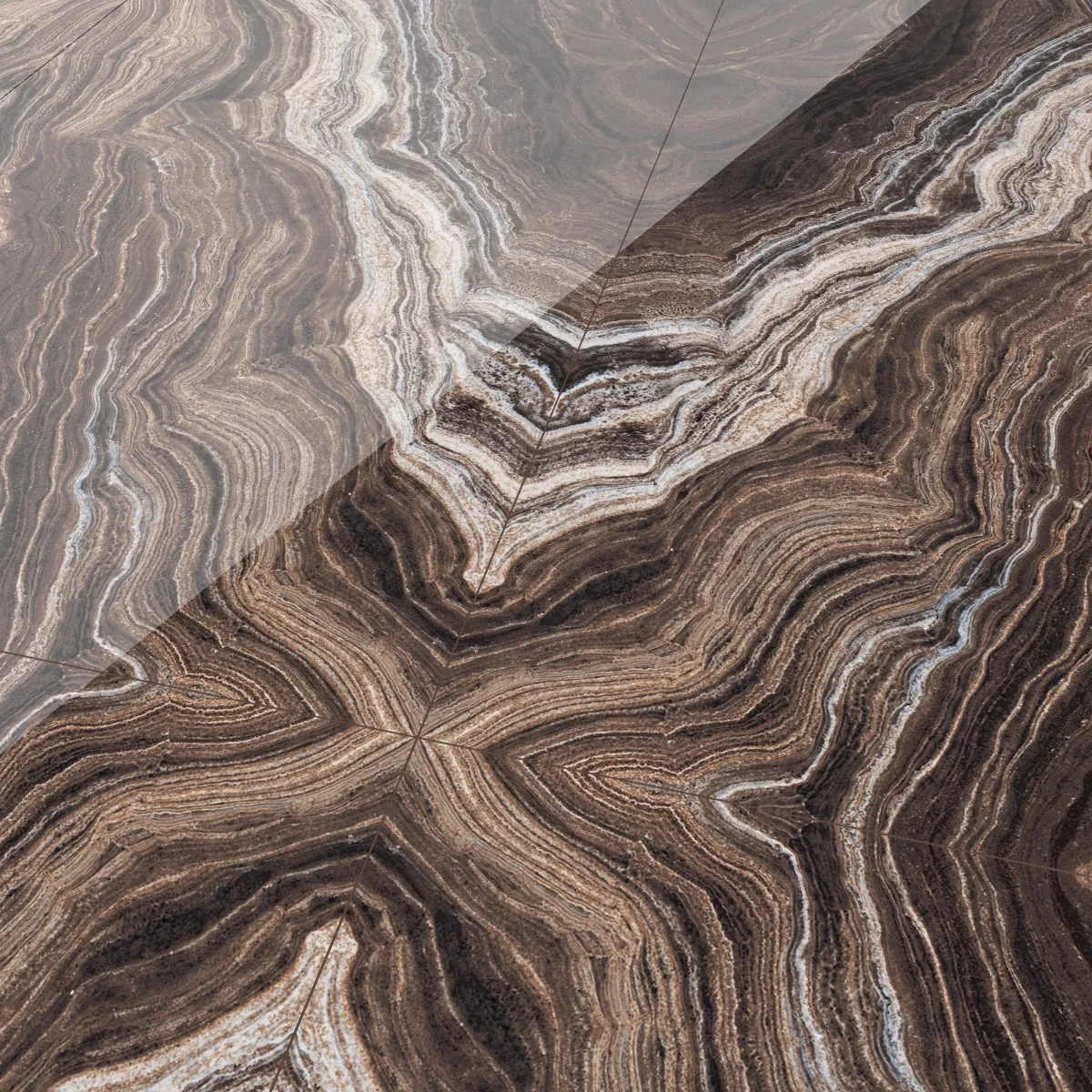 Gresie Exterior / Interior Portelanata Amplitude Bookmatch B 60 x 120 cm Lucioasa Rectificata Tip Marmura