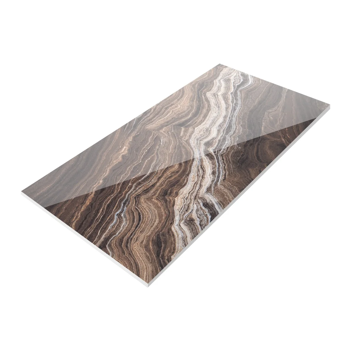 Gresie Exterior / Interior Portelanata Amplitude Bookmatch B 60 x 120 cm Lucioasa Rectificata Tip Marmura