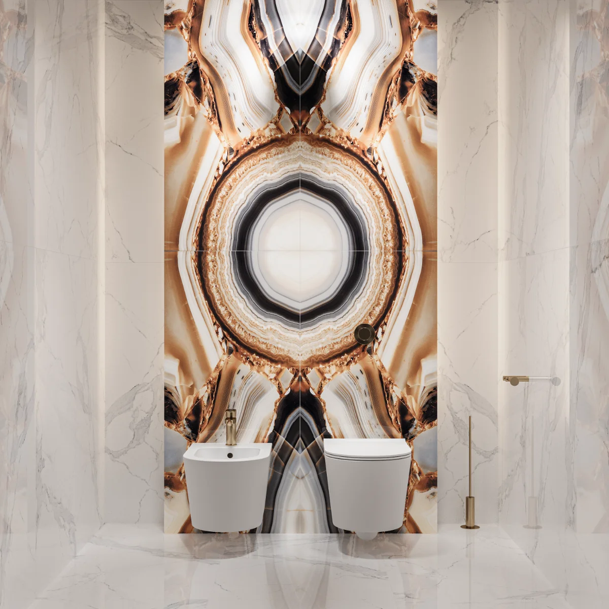 Gresie Rectificata Exterior / Interior Heimer Diamond Bookmatch A 60 x 120 Cm Lucioasa Portelanata Tip Marmura