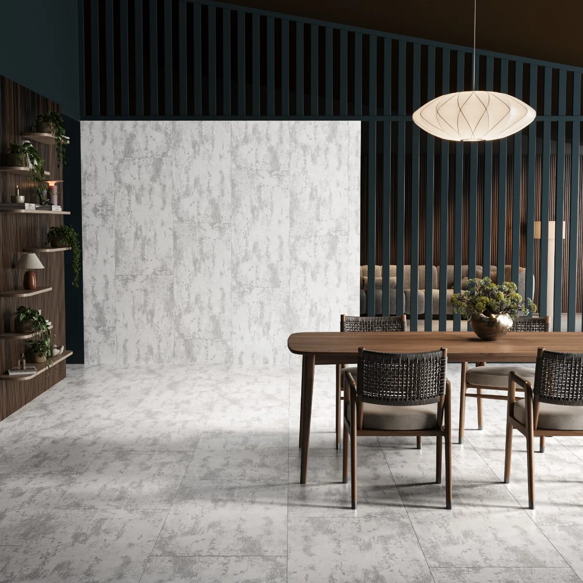 Gresie Exterior / Interior Antiderapantă Stormstone Light Metallic 60 x 120 cm Mată Porțelanată Rectificată Aspect Ciment