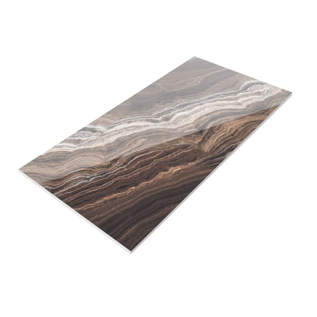 Gresie Exterior / Interior Portelanata Amplitude Bookmatch A 60 x 120 cm Lucioasa Rectificata Tip Marmura