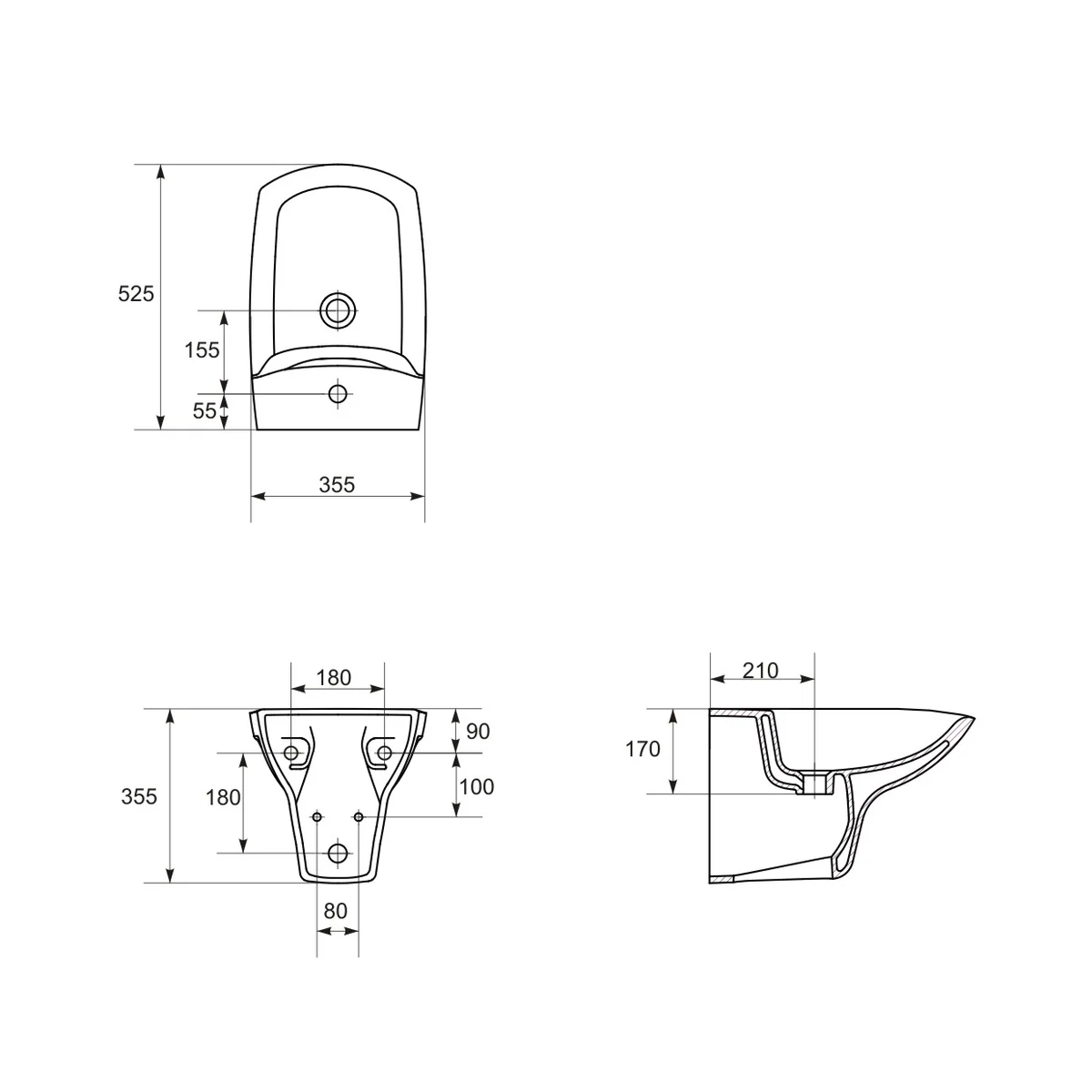 Bideu Suspendat Carina Box K31-010 Alb