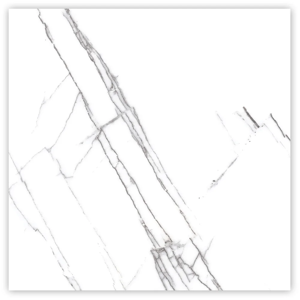Gresie Rectificată Exterior / Interior Crack White 60 x 60 cm Lucioasă Porțelanată Tip Marmură
