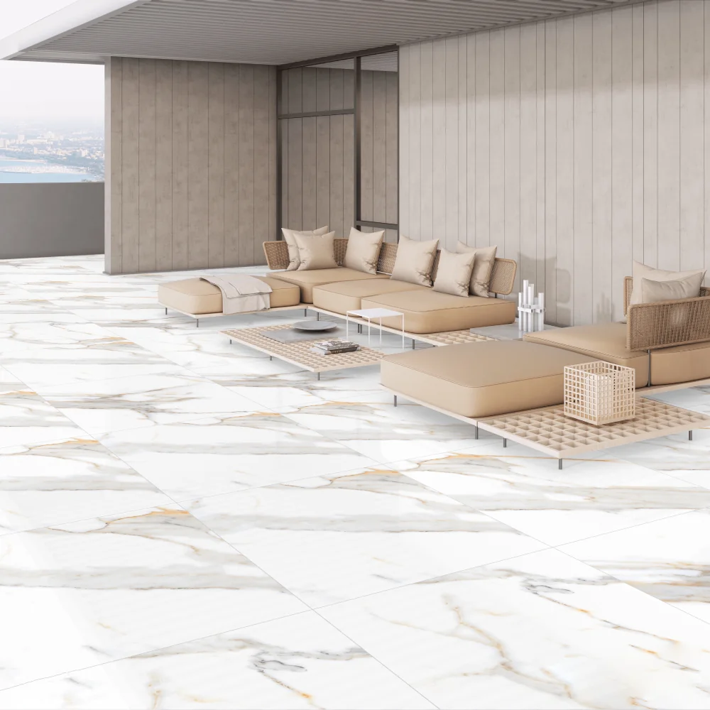 Gresie Exterior / Interior Portelanata Miami Natural 60 x 60 cm Lucioasa Rectificata Tip Marmura
