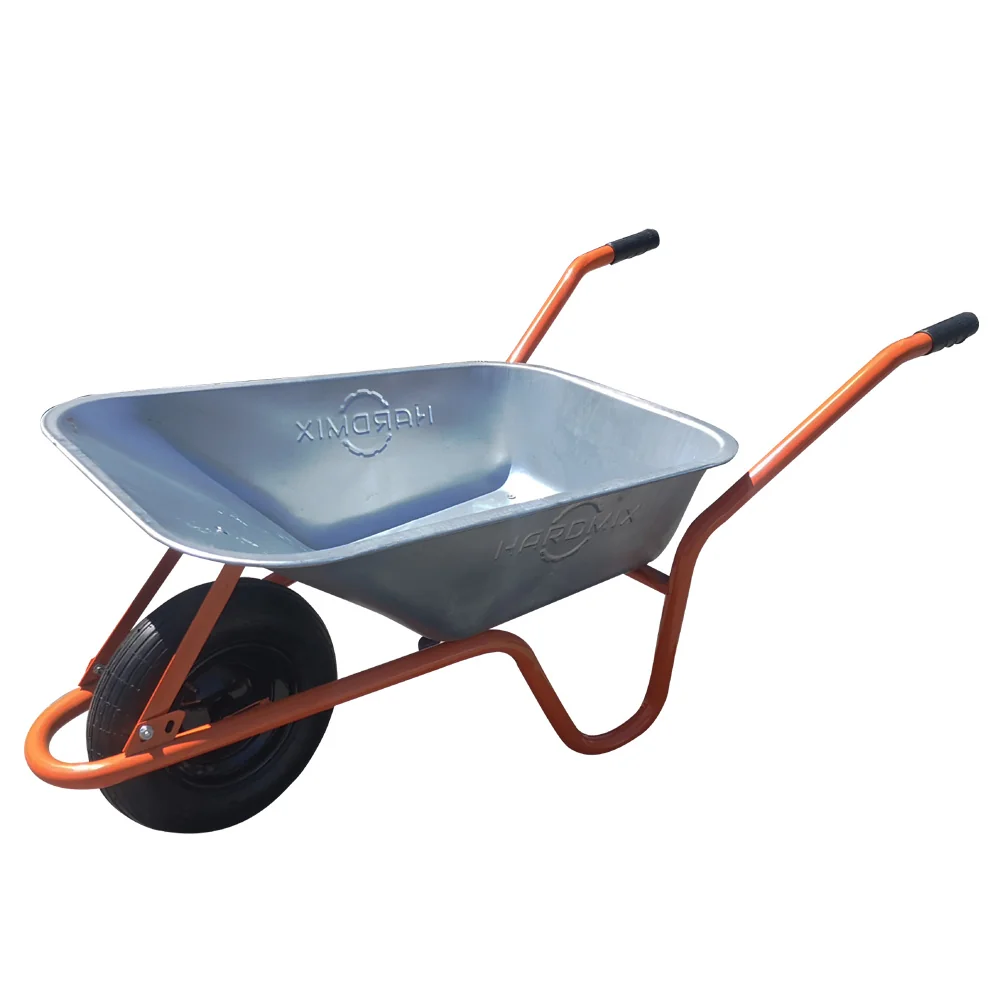 Roaba Pentru Constructii Si Gradina Hardmix 100L Cadru Portocaliu Roata Pneumatica