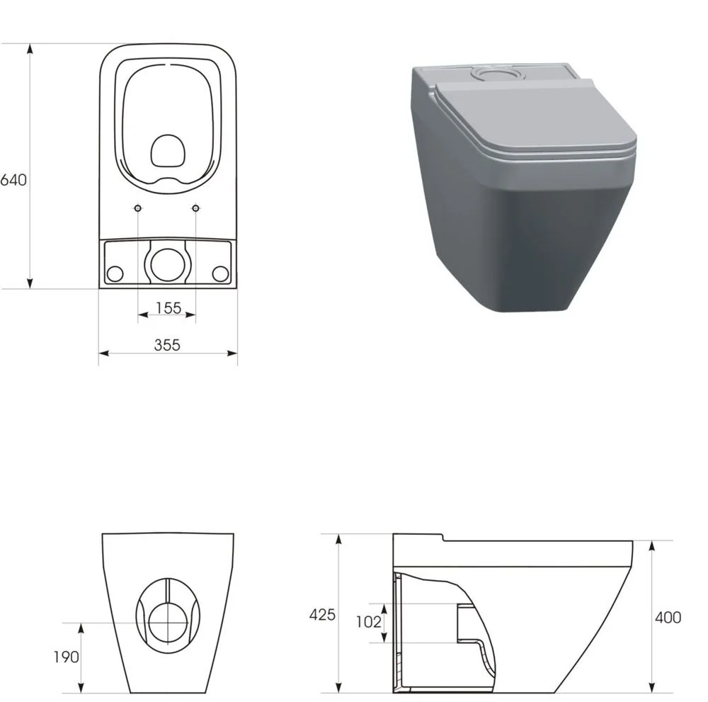 Vas WC Pe Pardoseala Cersanit Compact BTW Crea Rectangular Clean On 010/020 + Capac WC