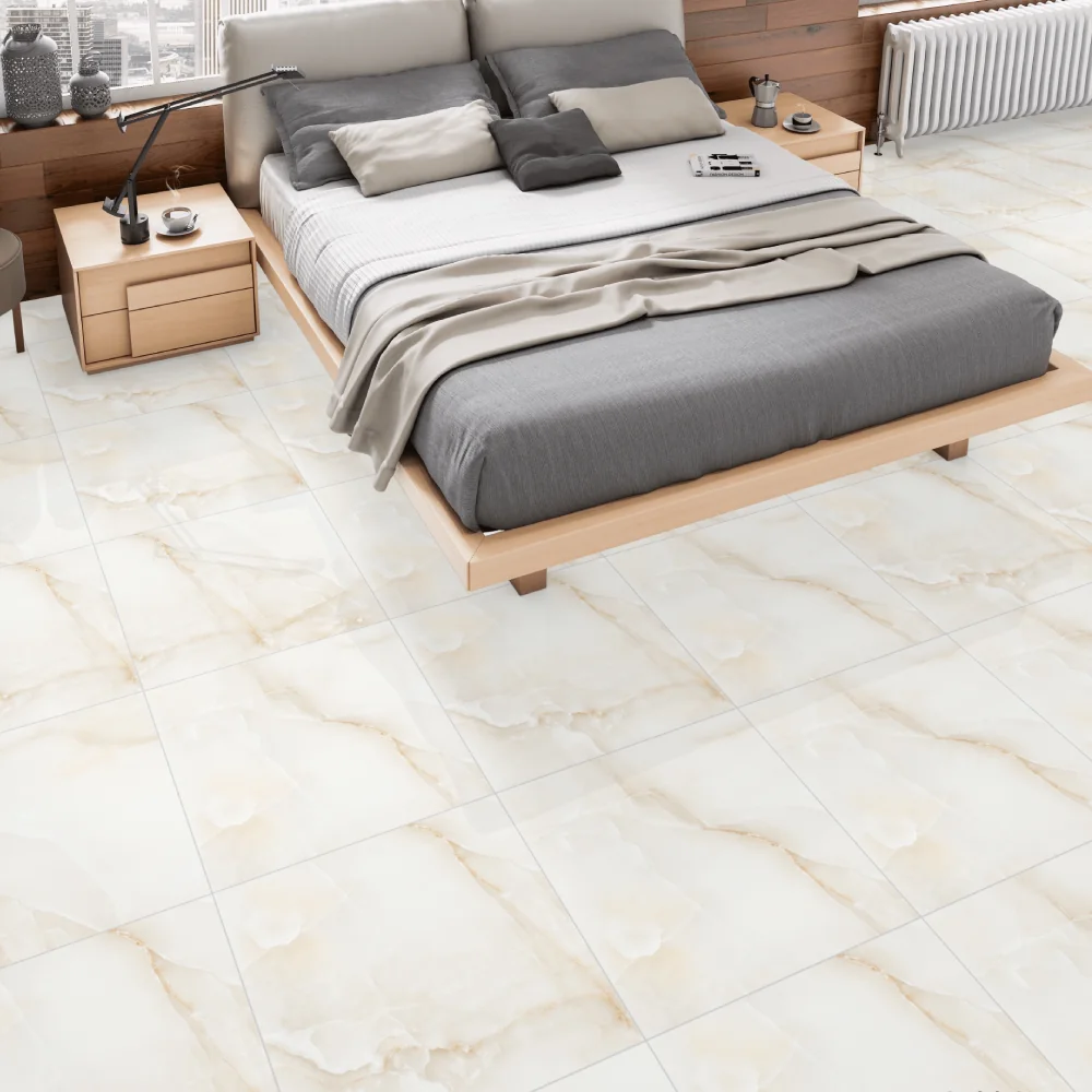 Gresie Exterior / Interior Portelanata Gold Onyx 80 x 80 cm Lucioasa Rectificata Tip Marmura